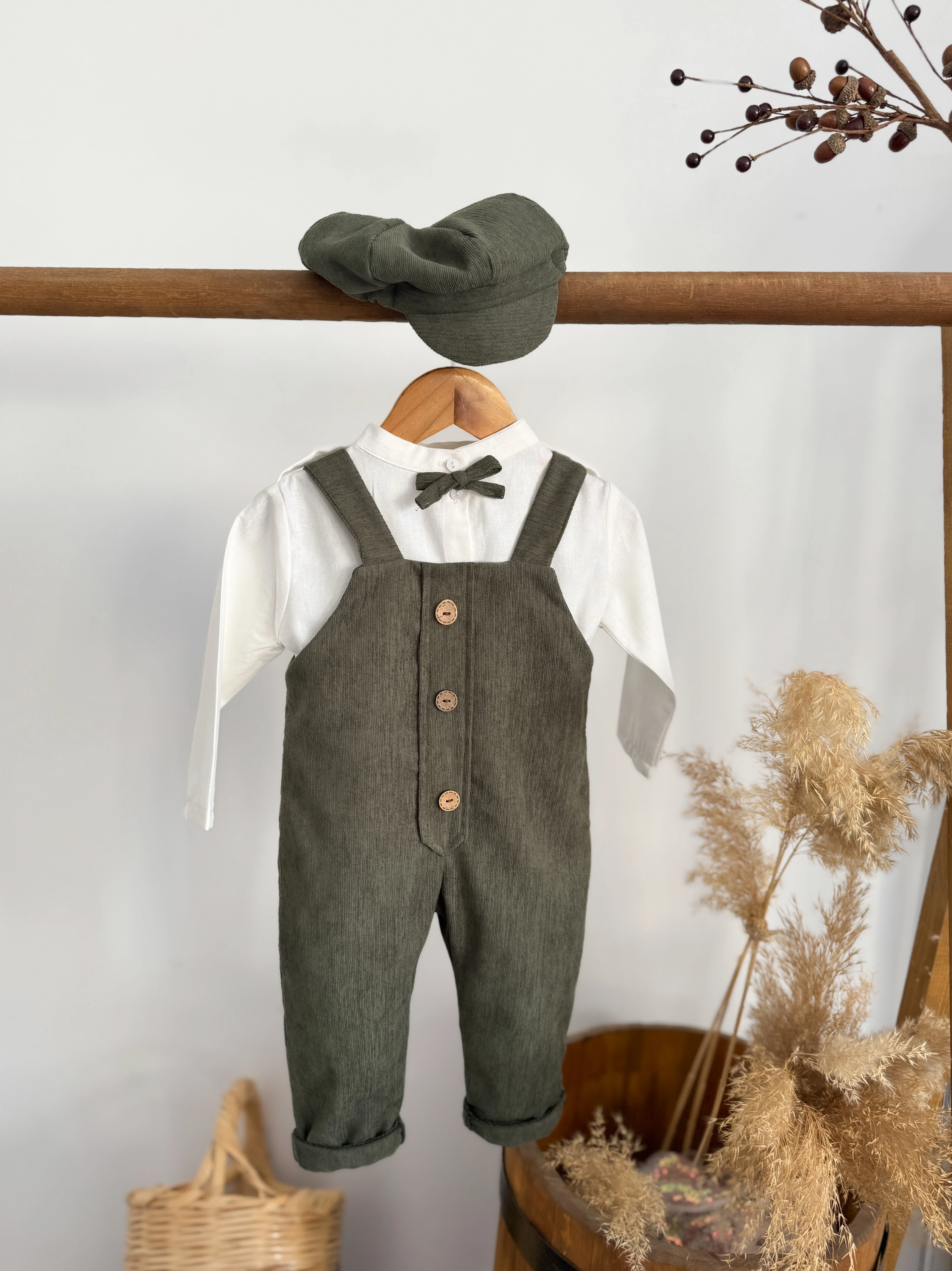 HAKİ KADİFE BAHÇIVAN - GÖMLEK