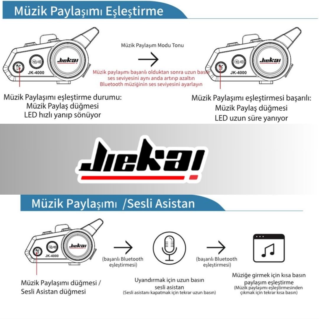 JİEKAİ JK-4000 İNTERKOM KULAKLIK SETİ