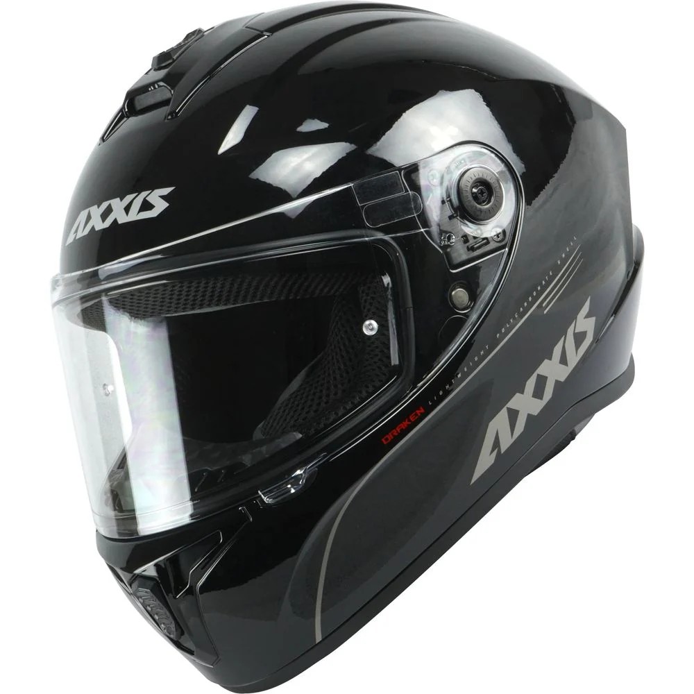 AXXİS Draken Solid Gloss Black Fullface Parlak Siyah Motosiklet Kaskı