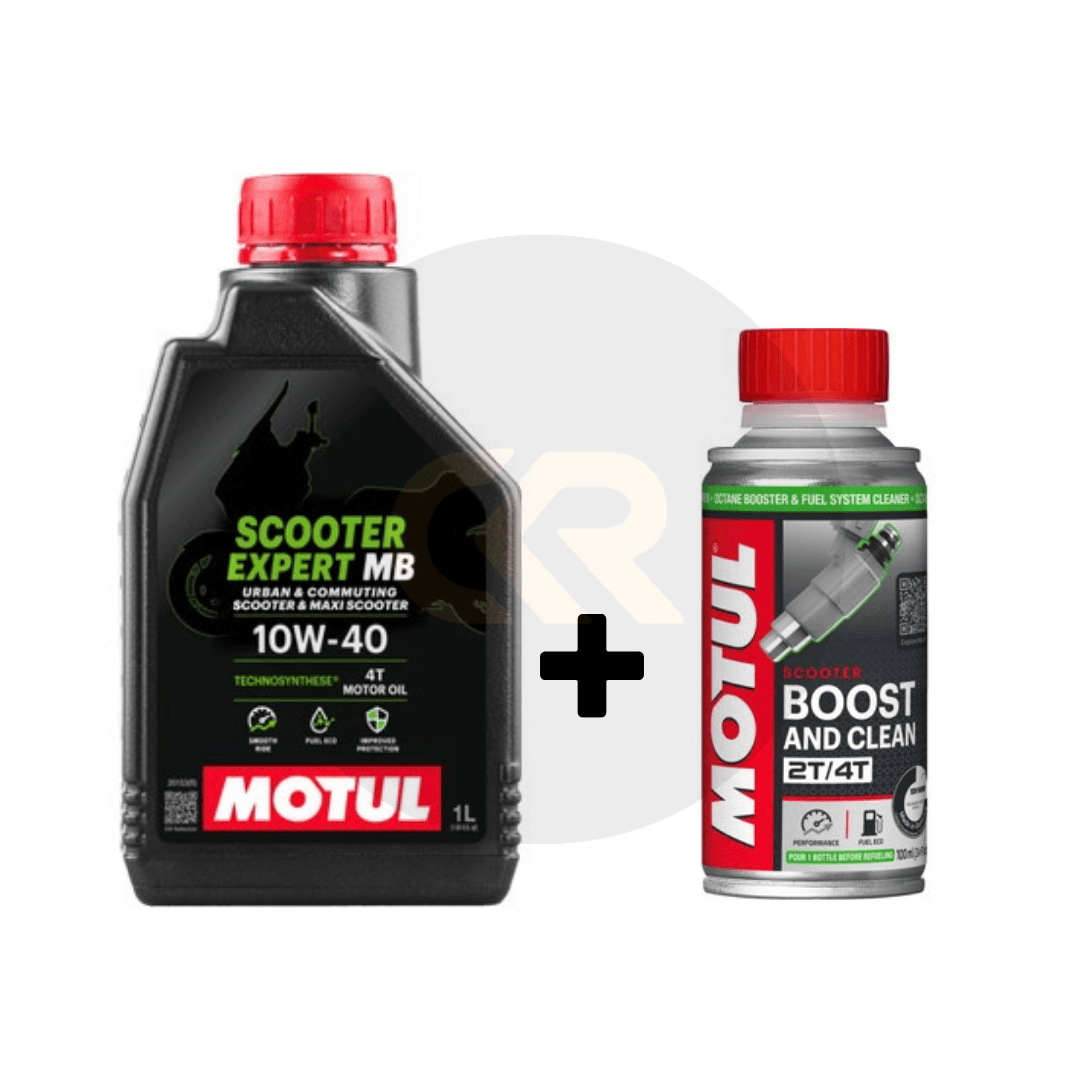 MOTUL Scooter Expert 4T 10W40 MB + Boost & Clean Scooter | Scooter Bakım Seti