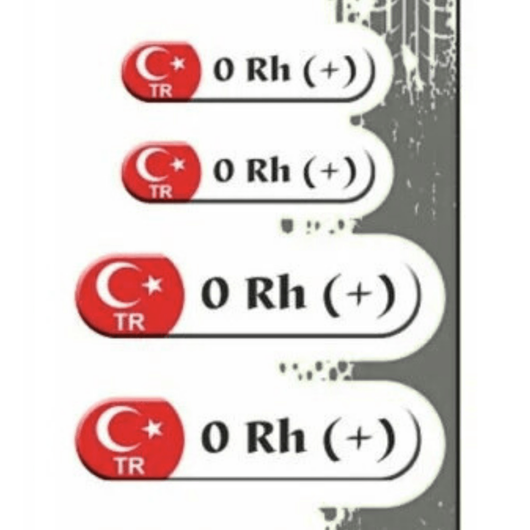 4'Lü Kan Grubu Damla Sticker - 0+