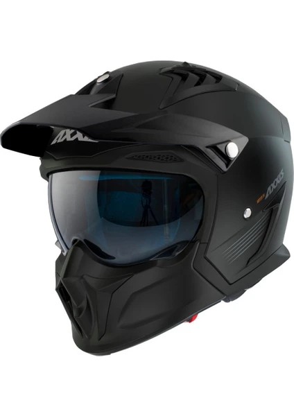 Axxis Hunter Sv Solid A1 Matt Black Modüler Motosiklet Kaskı