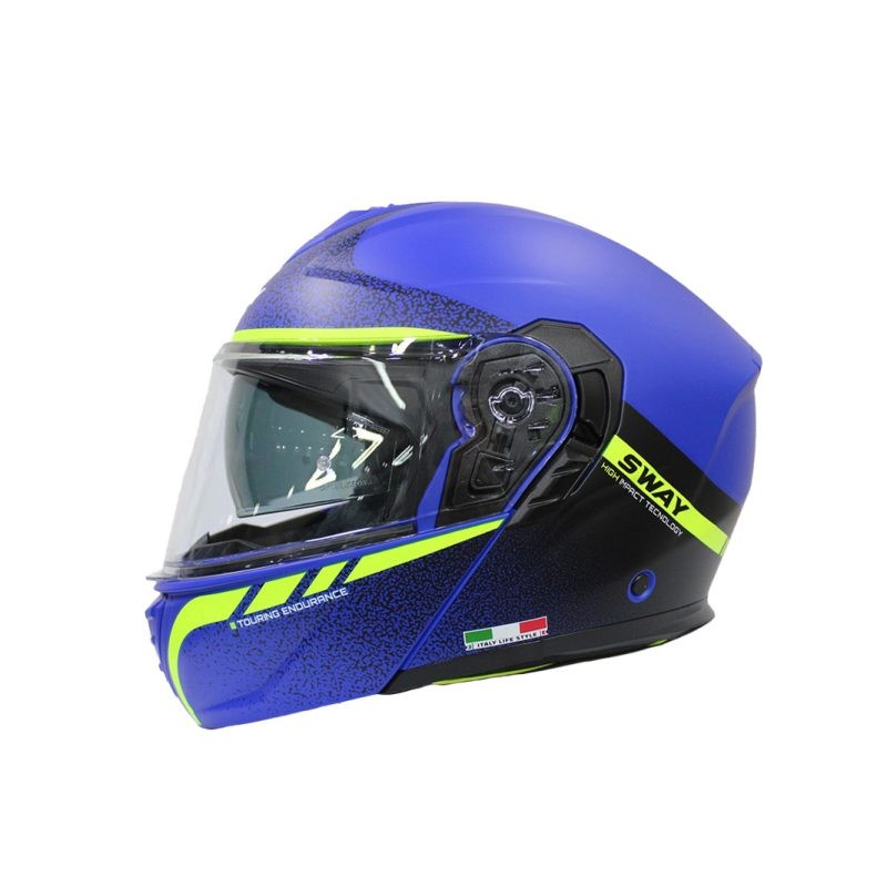 SWAY SW 917 STARS Matt Blue Black Çene Açılır Kask