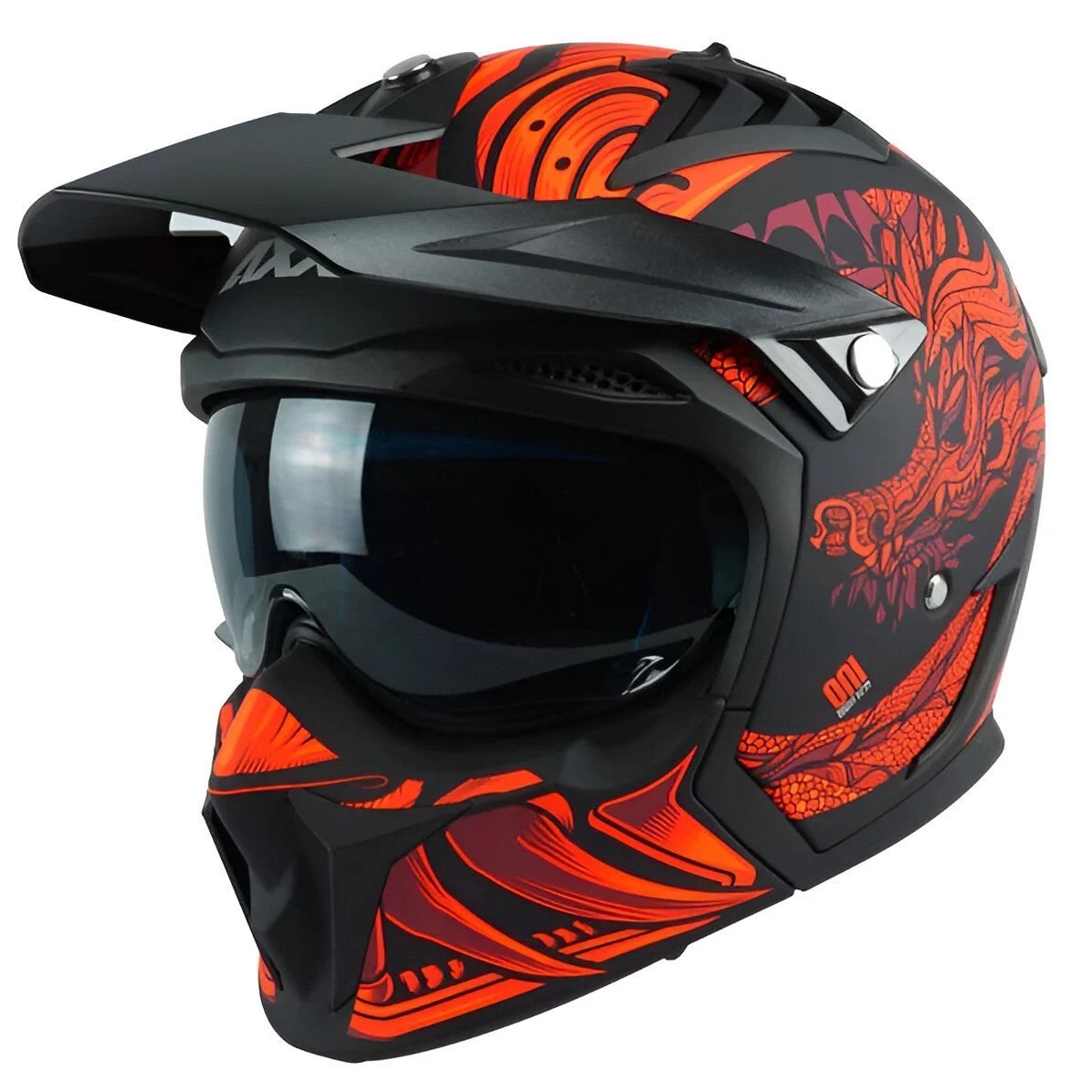 Axxis Hunter 980 Oni Mat Kırmızı Modüler Kask
