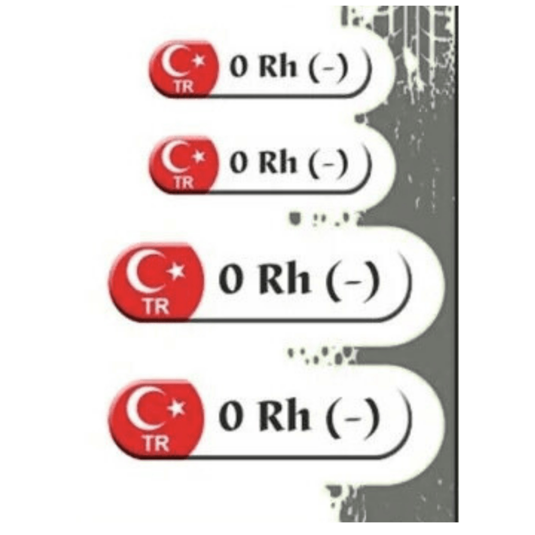4'Lü Kan Grubu Damla Sticker - 0-