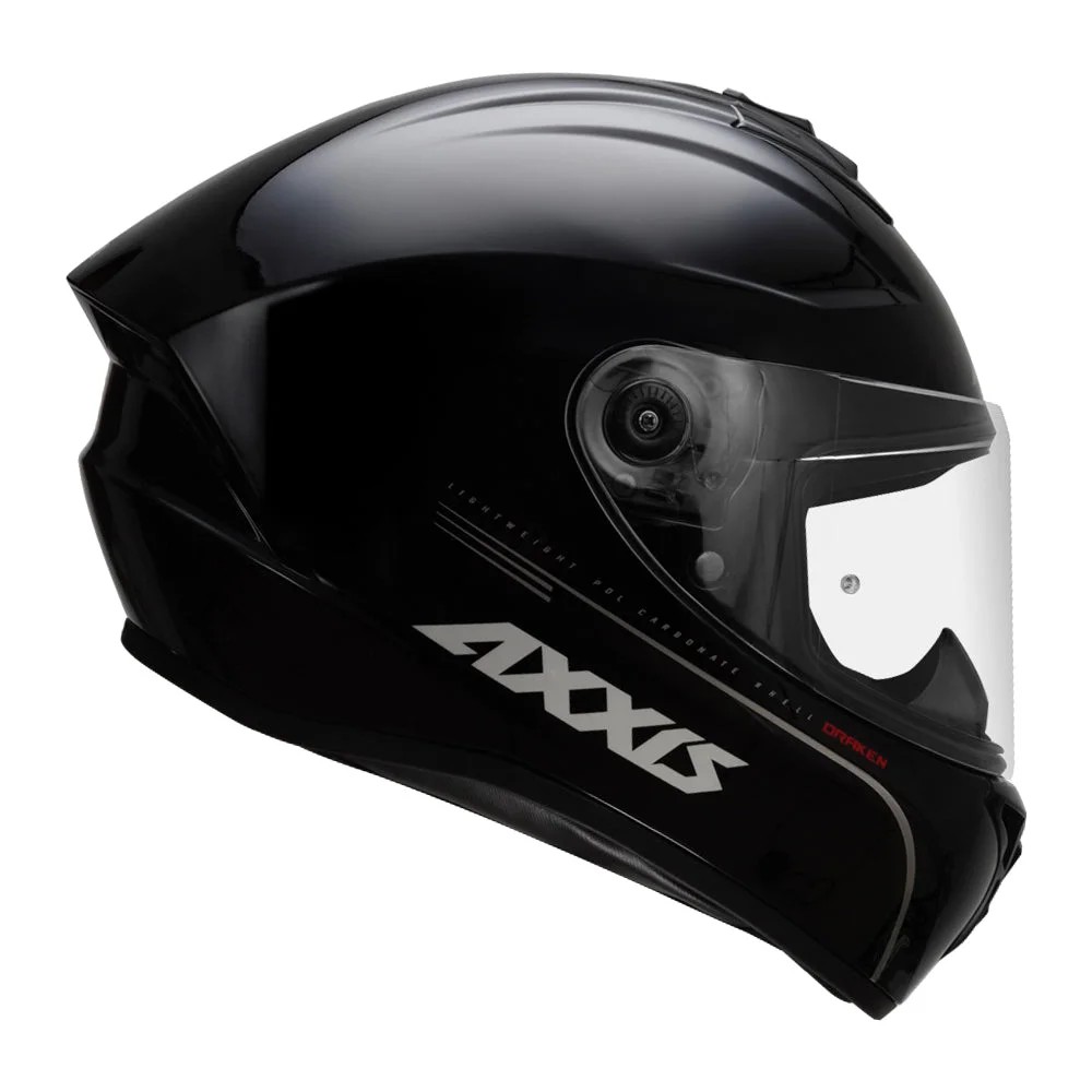 AXXİS Draken Solid Gloss Black Fullface Parlak Siyah Motosiklet Kaskı
