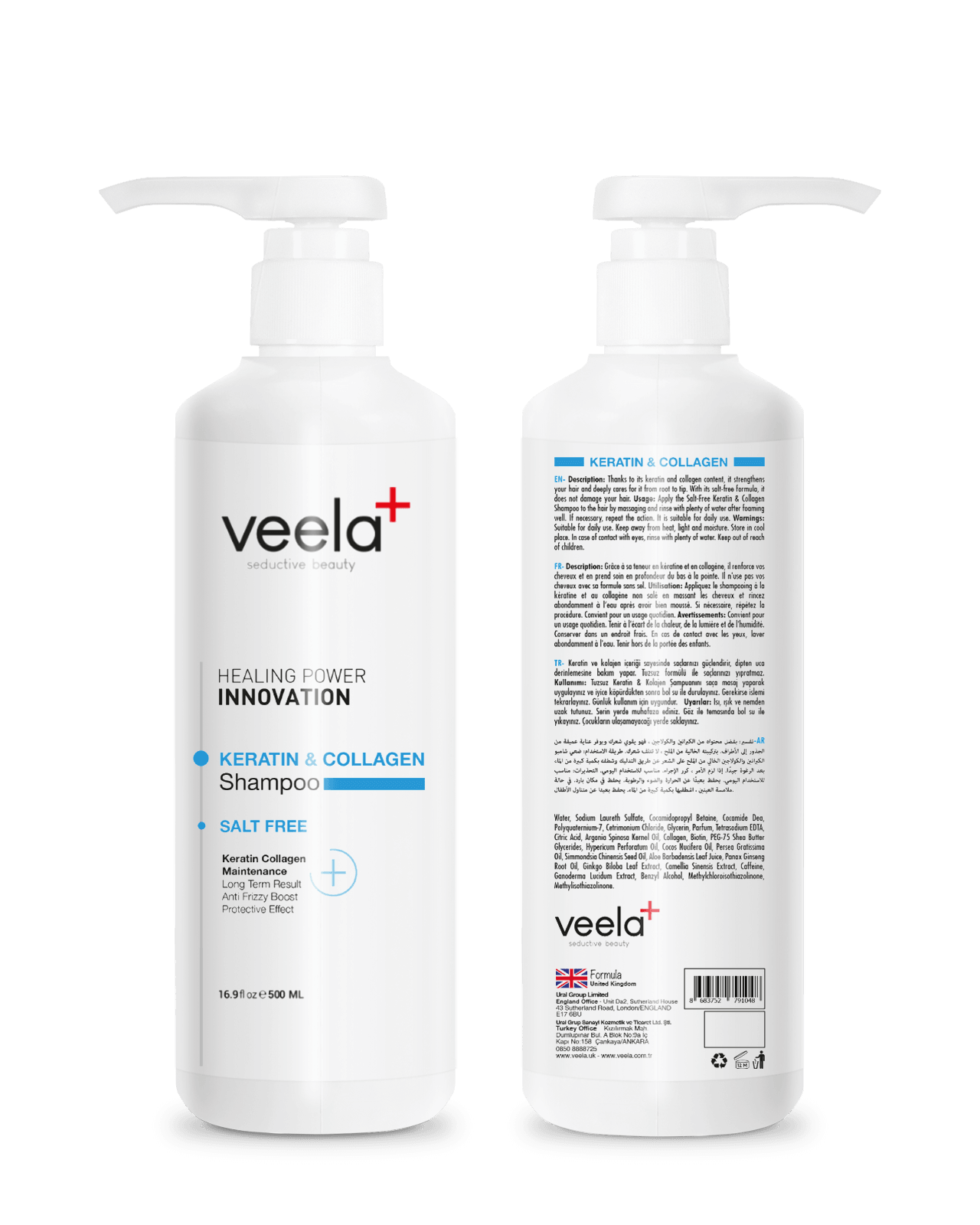 Yıpranmış Saçlar İçin Kolajen ve Keratin Bakım Şampuanı Keratin & Collagen Shampoo