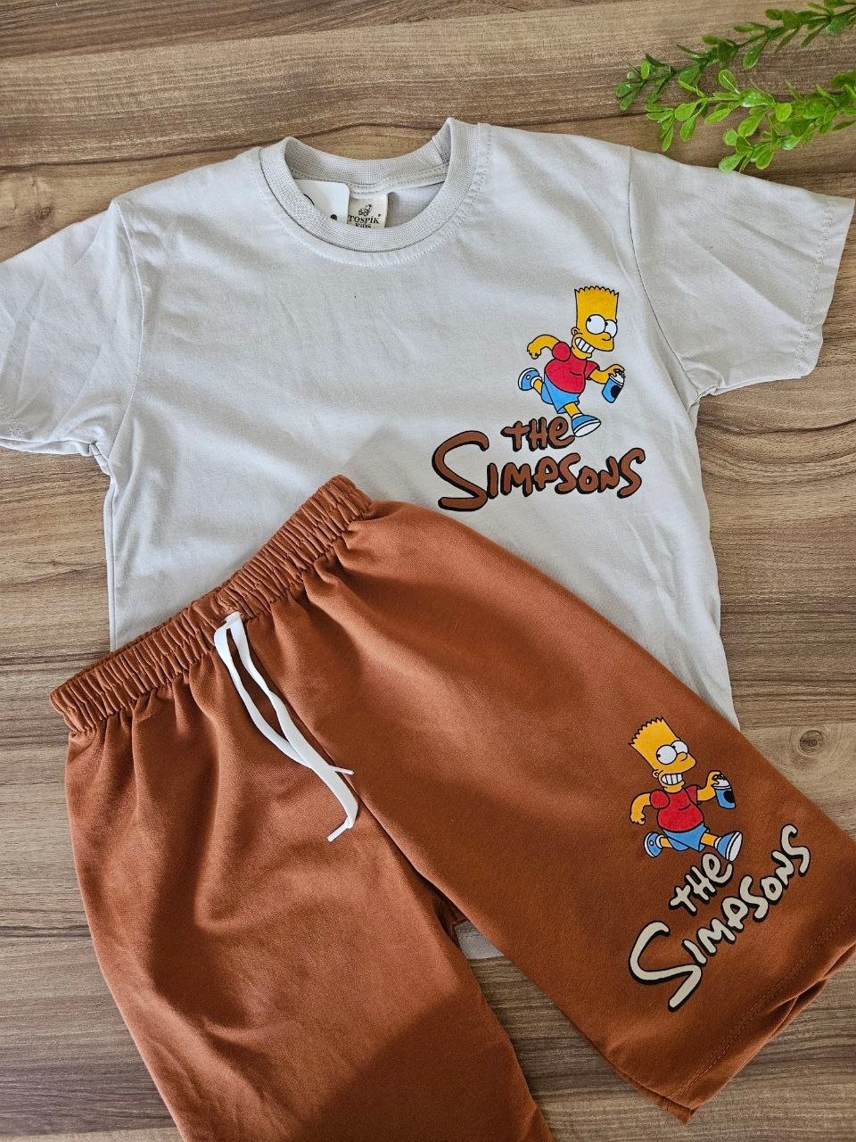 Erkek Çocuk “The Simpsons” Baskılı Tişört ve Şort Takımı