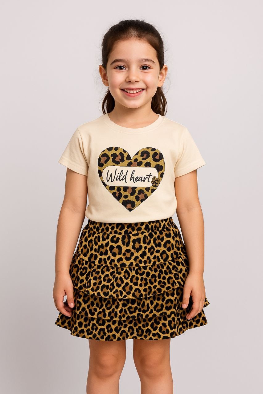Kız Çocuk Takım Leopar Desenli