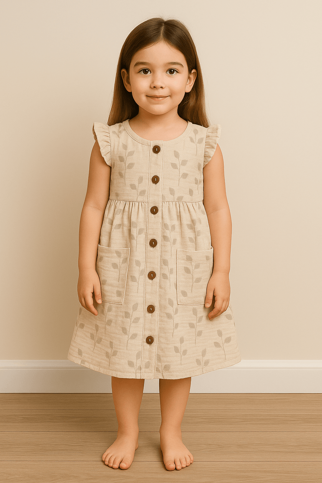 Kız Çocuk Elbise – %100 Muslin Pamuk