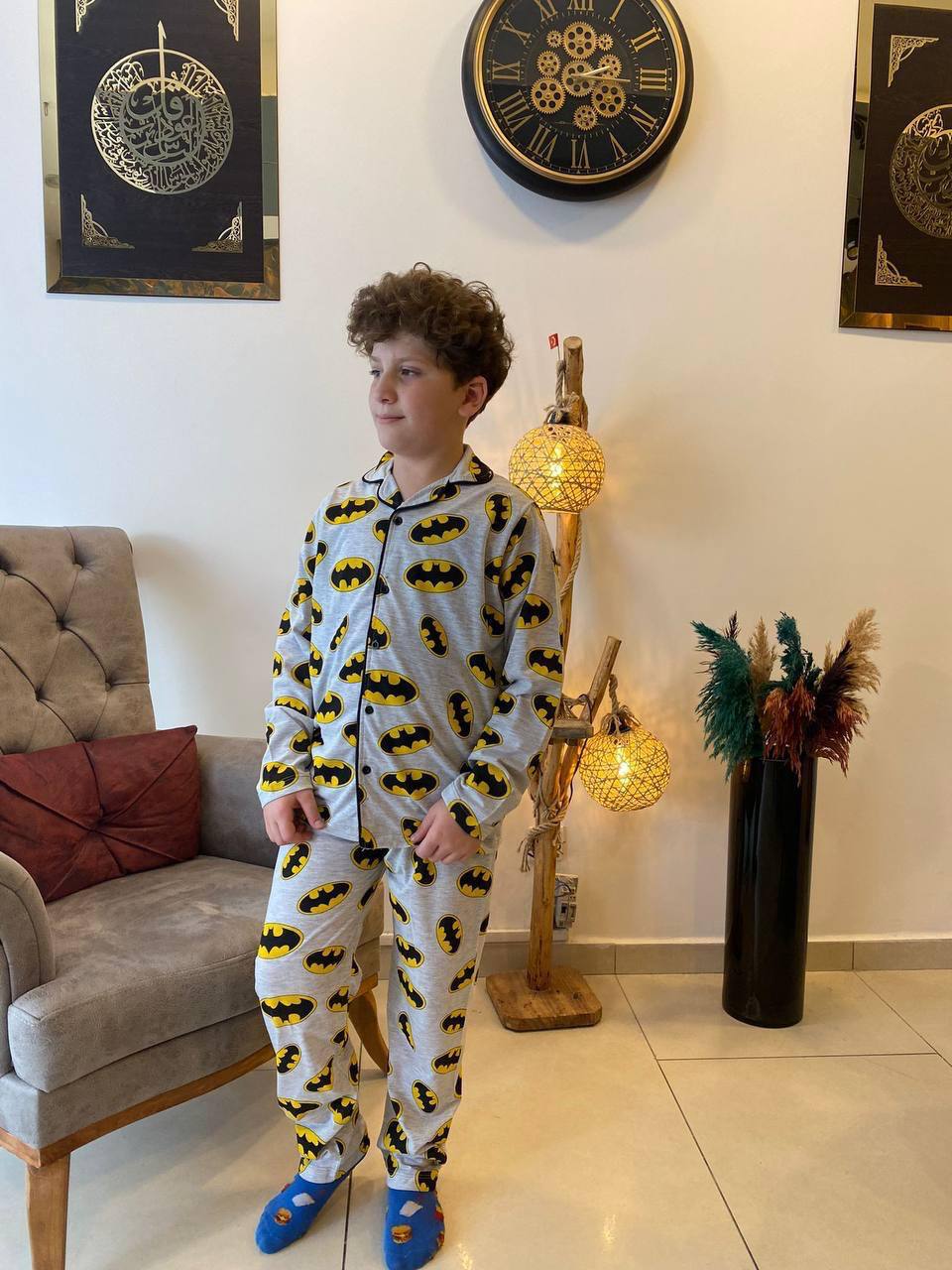 4-12 Yaş Batman Desenli Erkek Çocuk Pijama Takımı
