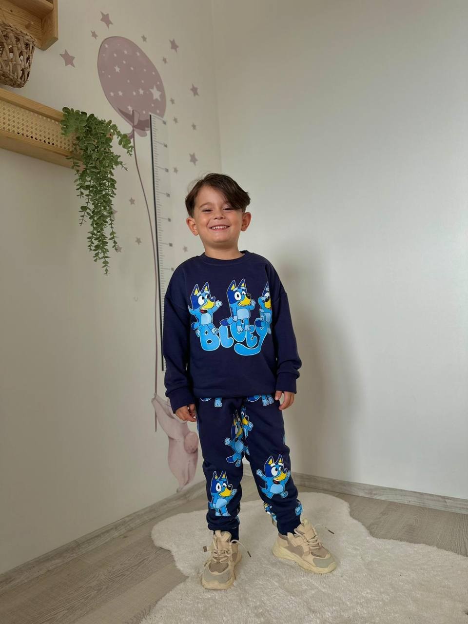 3-10 Yaş Erkek Çocuk Lacivert Bluey Baskılı Eşofman Takımı