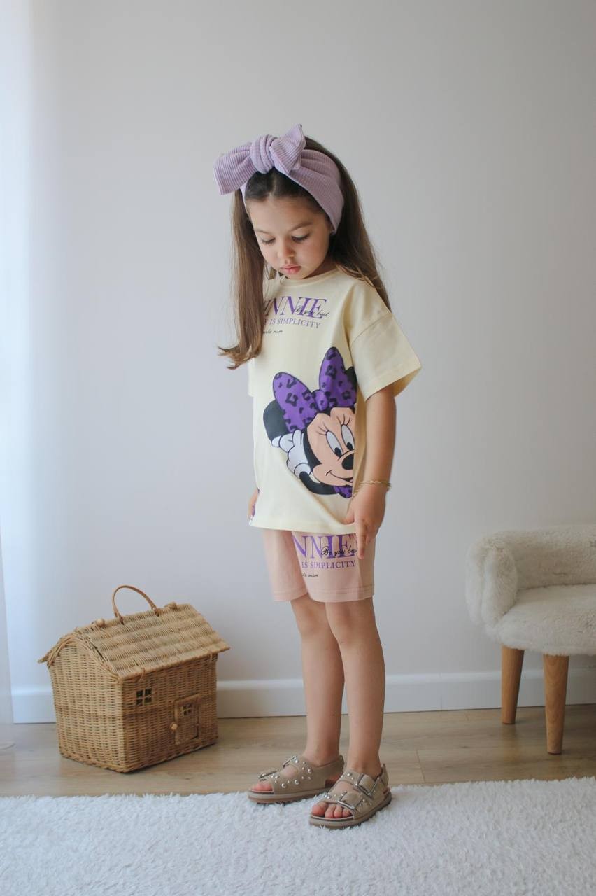 3-10 YAŞ KIZ ÇOCUK MINNIE ELEGANCE ŞORT TAKIM