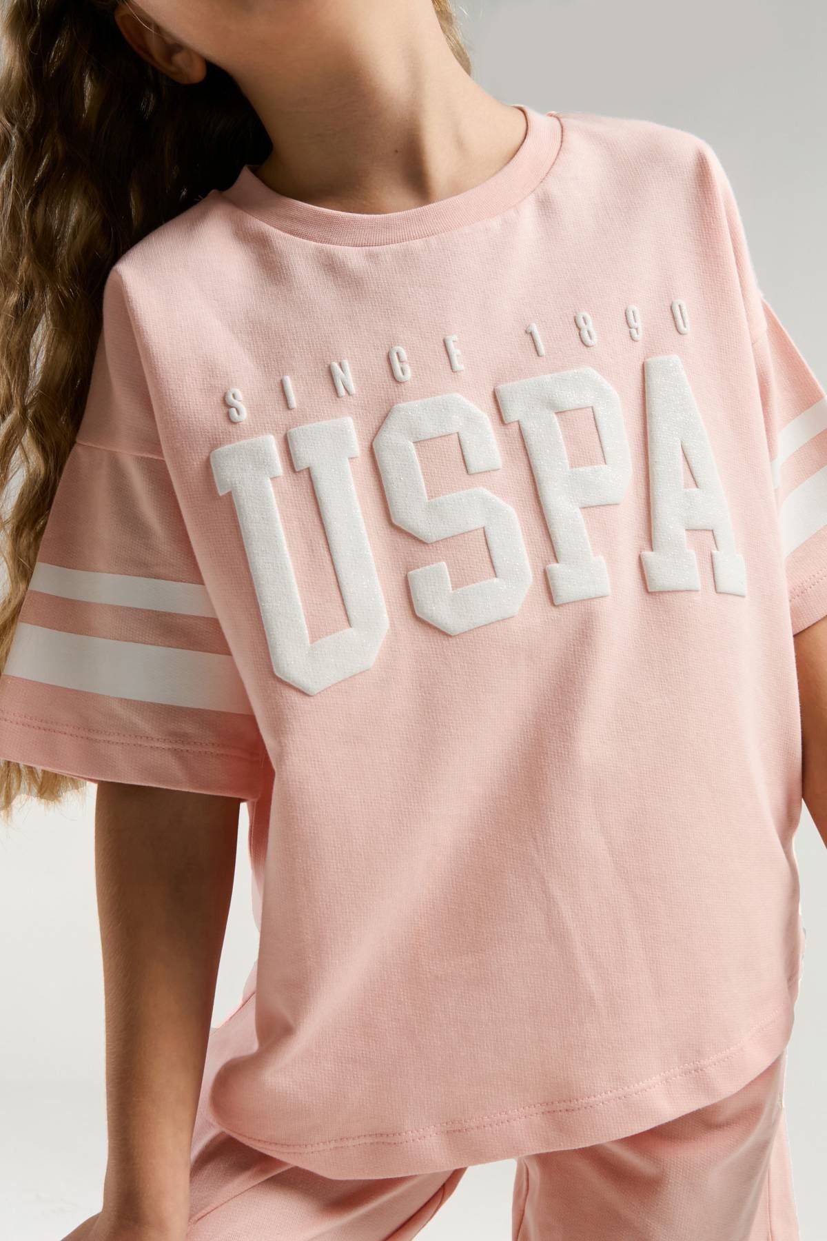 9-15 Yaş Lisanslı Us Polo ASSN Kız Çocuk Takım-Somon