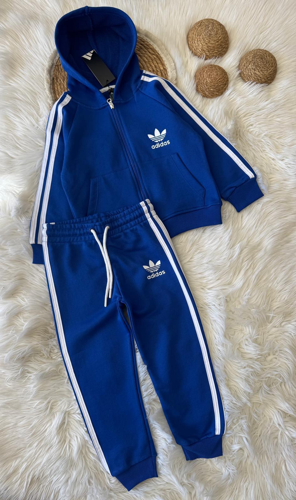 2-10 Yaş Unisex Basic Şeritli Eşofman Takımı (Kapüşonlu)