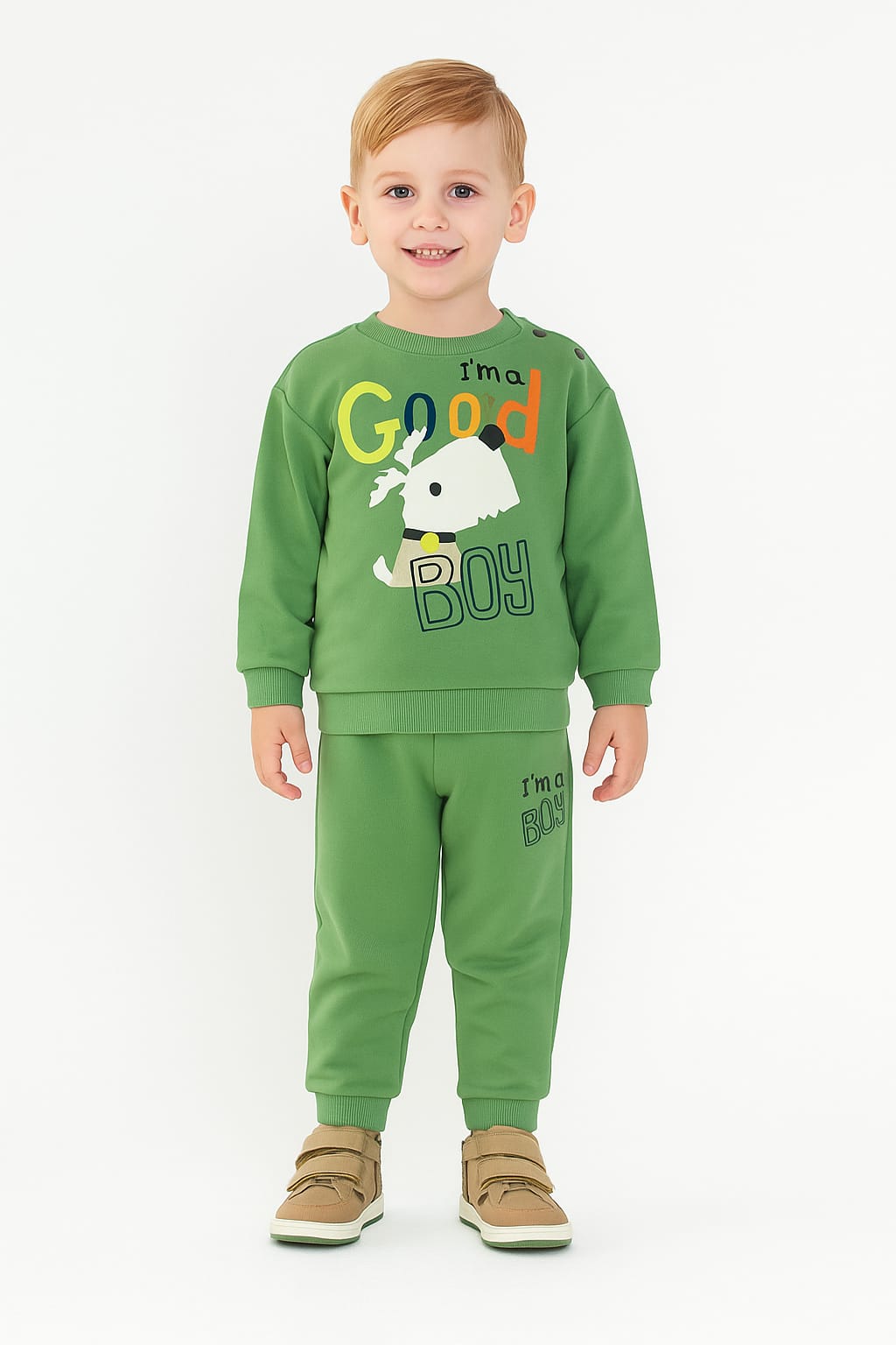 1-4 Yaş Erkek Çocuk "I’m a Good Boy" İkili Eşofman Takımı