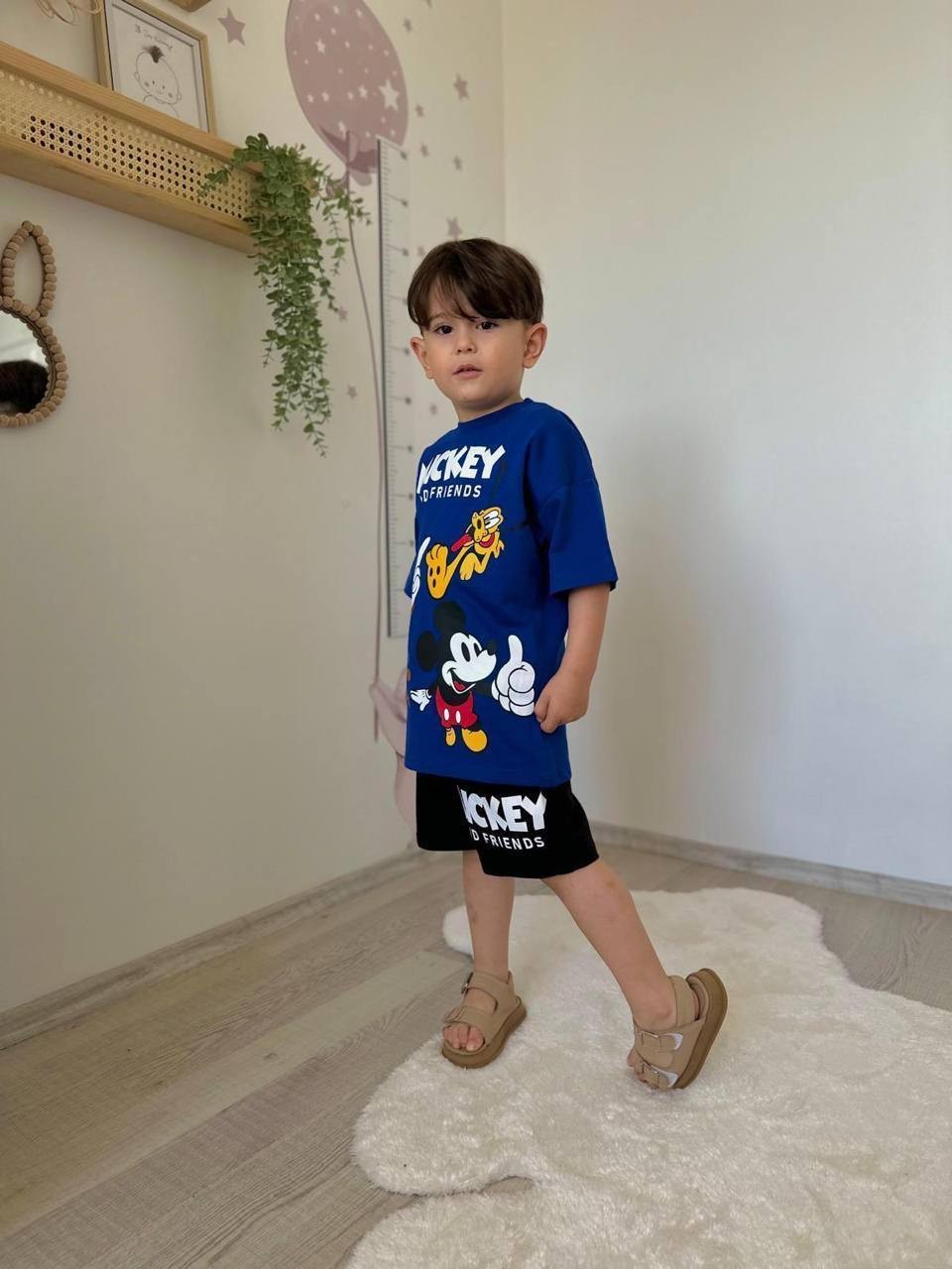 3-10 YAŞ ERKEK ÇOCUK MICKEY AND FRİENDS ŞORT TAKIM - MAVİ
