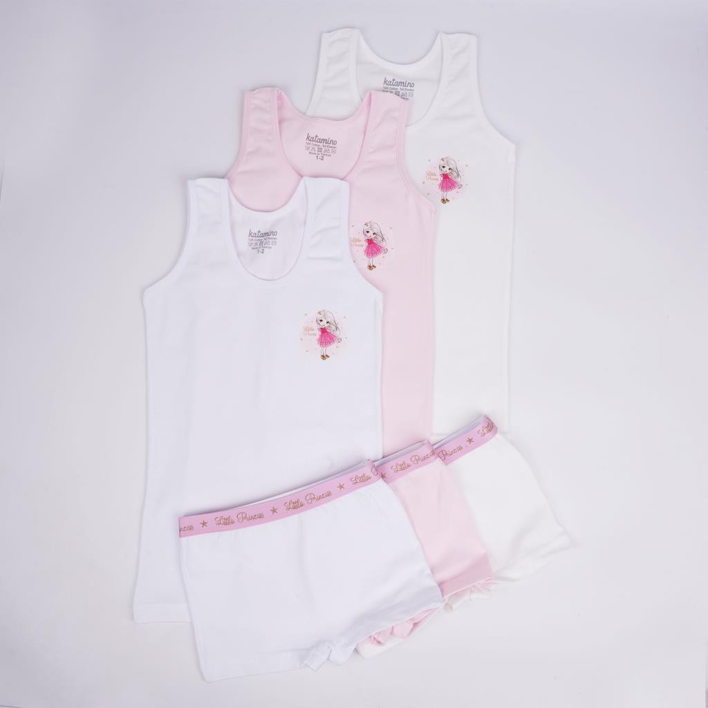 1-10 Yaş Kız Çocuk Necla Geniş Askılı Atlet Boxer Takım