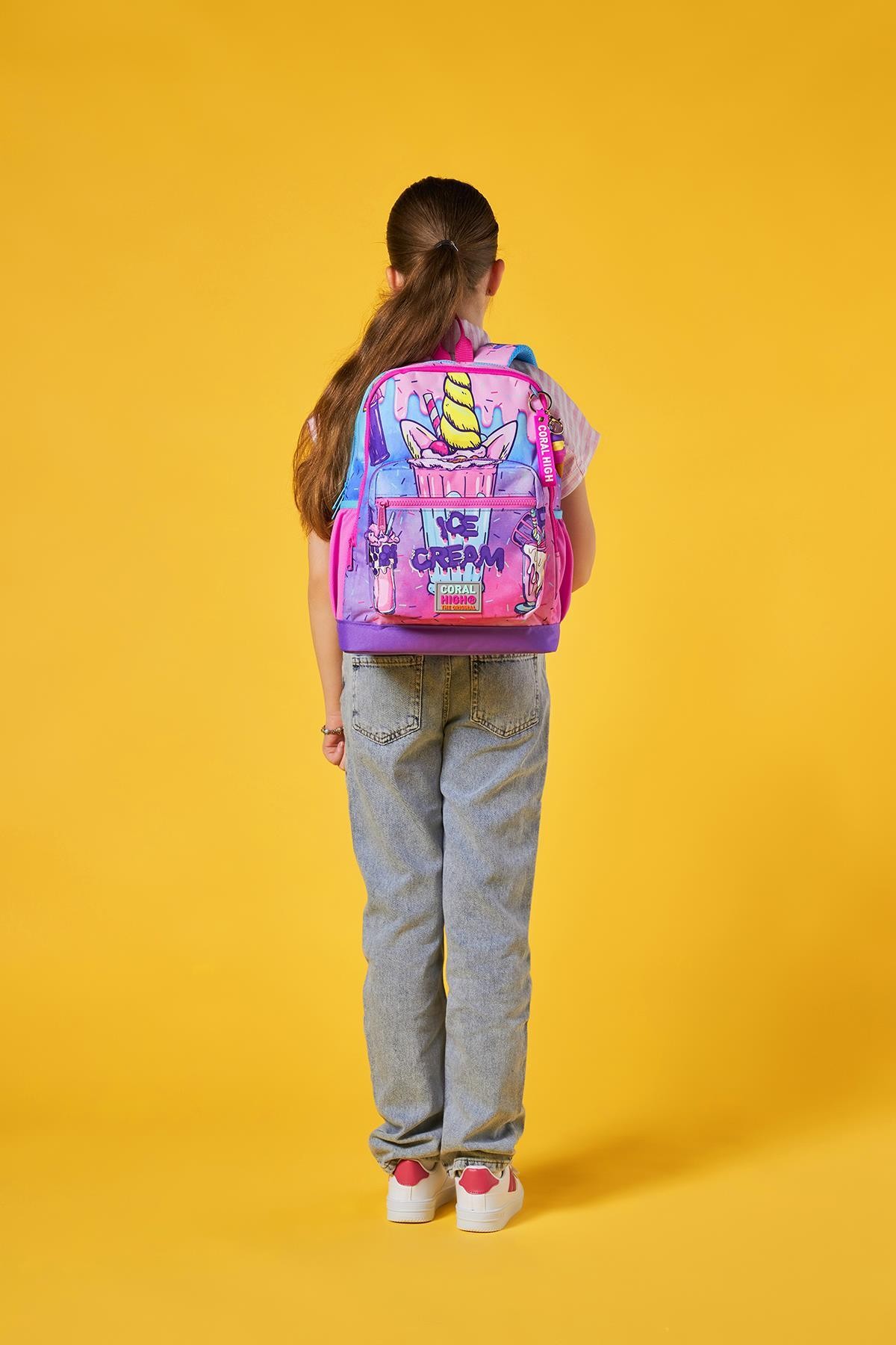 Coral High Kids Pembe Mor Milkshake Dondurma Desenli Okul Sırt Çantası 
