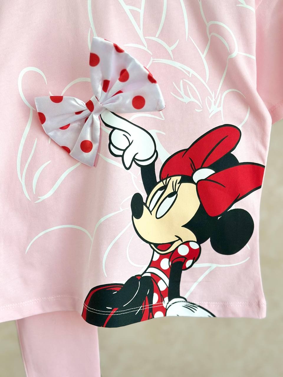 2-8 YAŞ KIZ ÇOCUK PUANTİYE KURDELA MINNIE TAYT TAKIM
