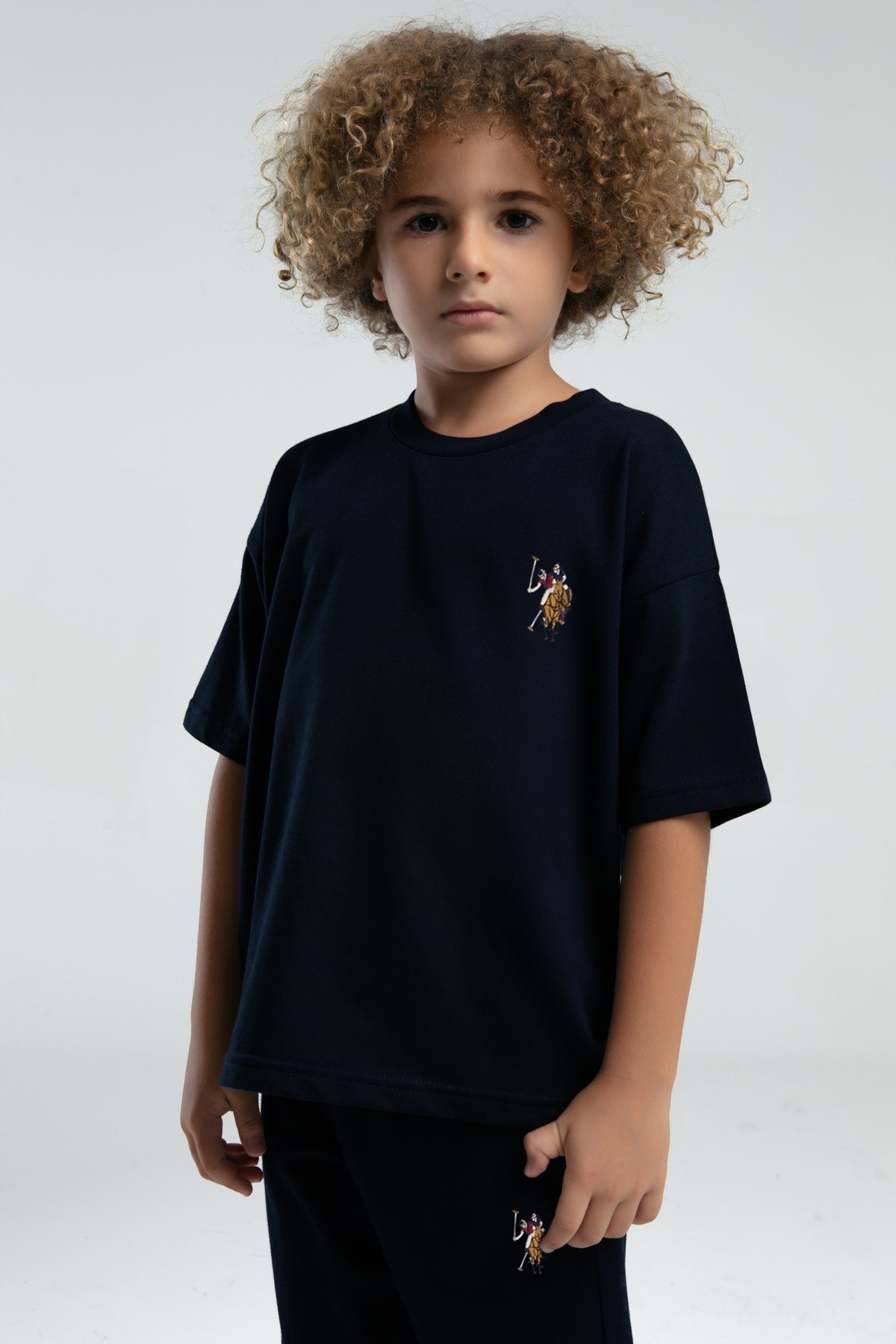 9-15 Yaş Lisanslı Us Polo Assn Erkek Çocuk Takım-Siyah