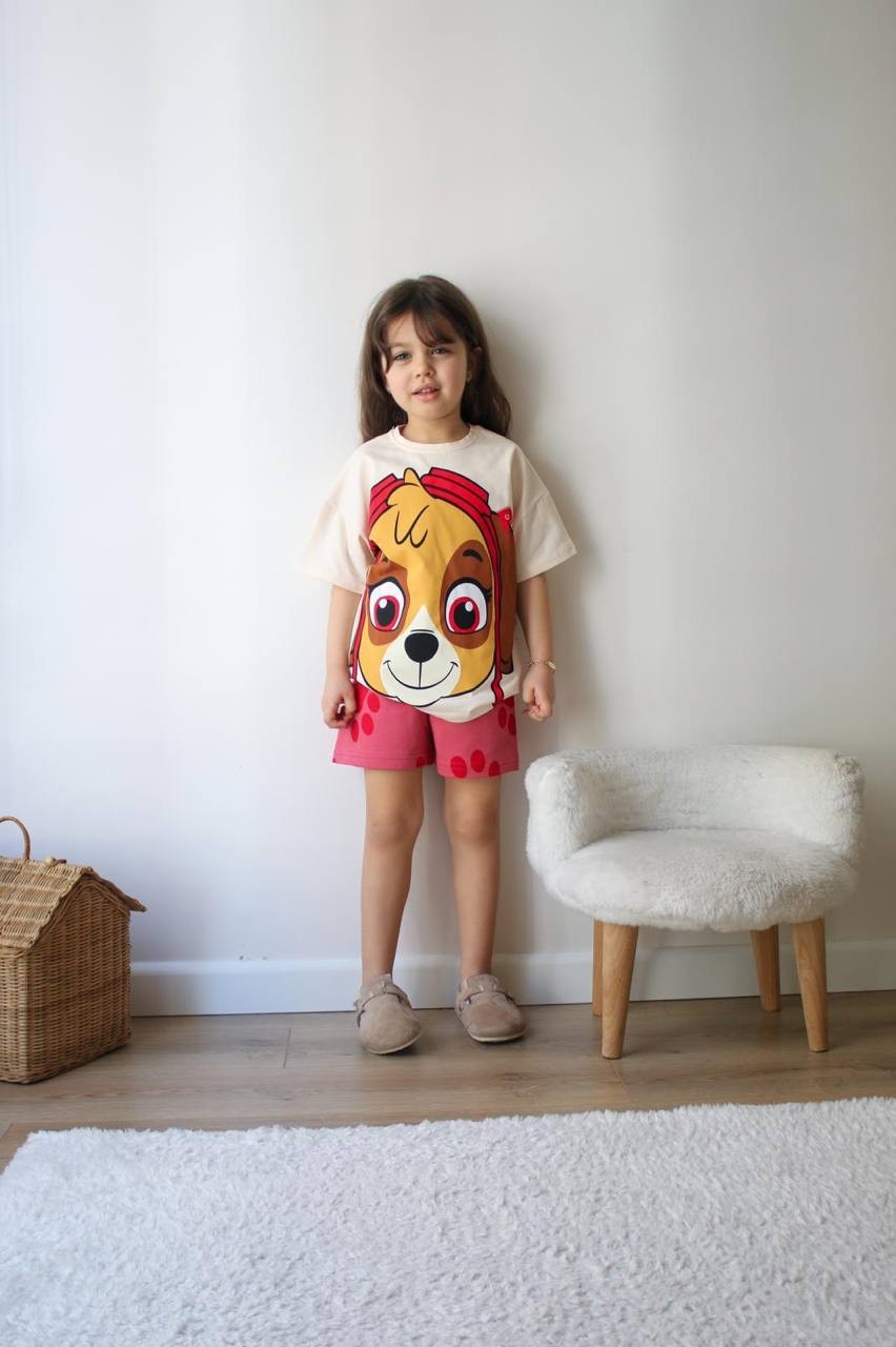 3-10 YAŞ KIZ ÇOCUK PAW PATROL ŞORT TAKIM