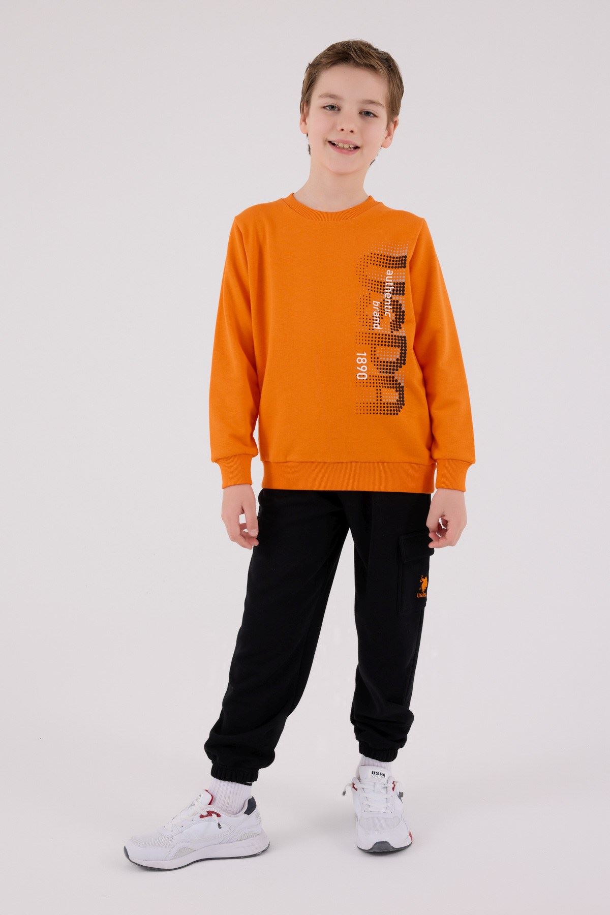 4-8Yaş Lisanslı Us Polo Assn Erkek Çocuk Takım-Oranj