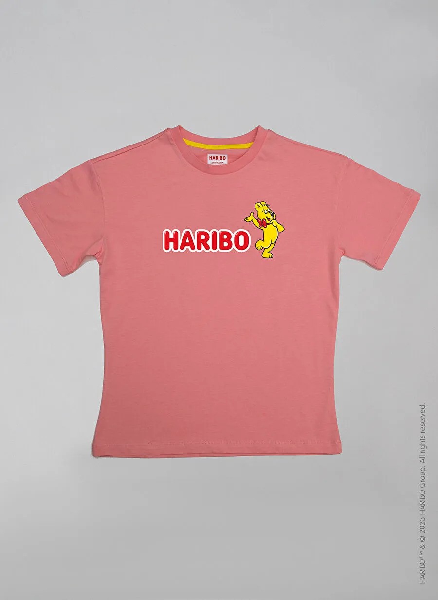 3-12 YAŞ KIZ ÇOCUK HARİBO LİSANSLI T-SHİRT - PEMBE