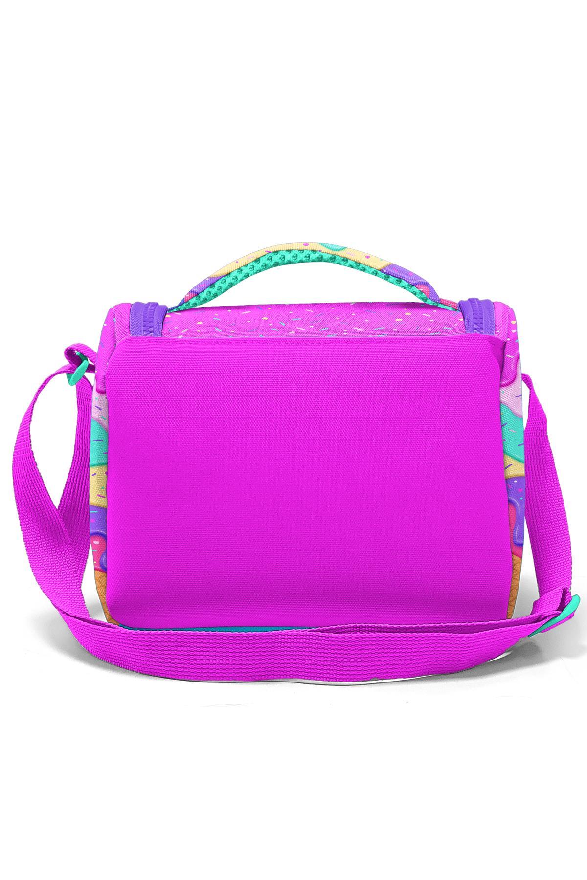 Coral High Kids Pembe Rengarenk Dondurma Desenli Thermo Beslenme Çantası