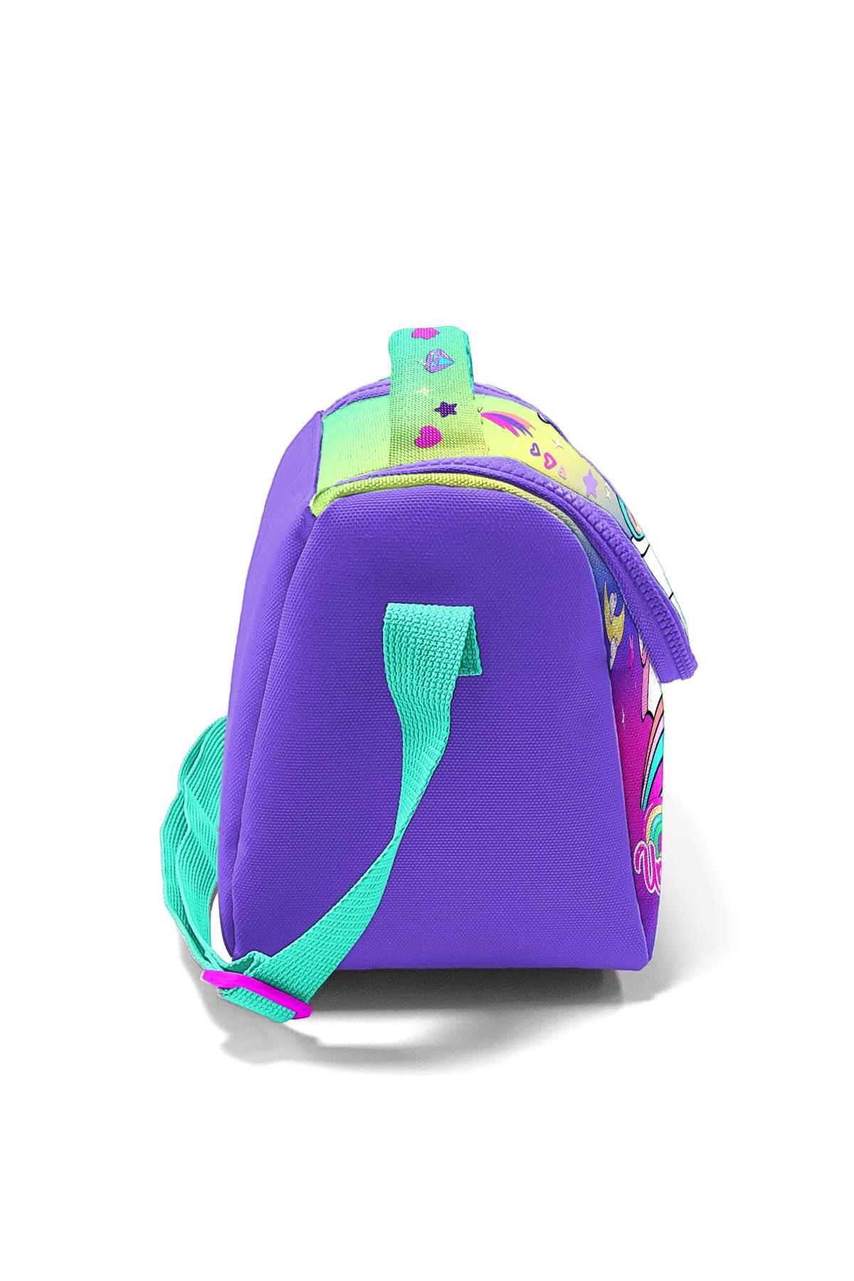 Coral High Kids Lavanta Su Yeşili Unicorn Desenli Desenli Thermo Beslenme Çantası
