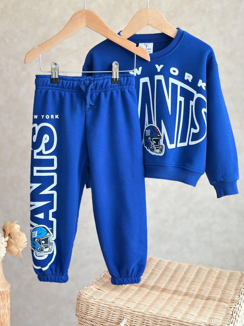 2-8 Yaş Çocuk Lacivert New York Giants Spor Sweatshirt Takımı