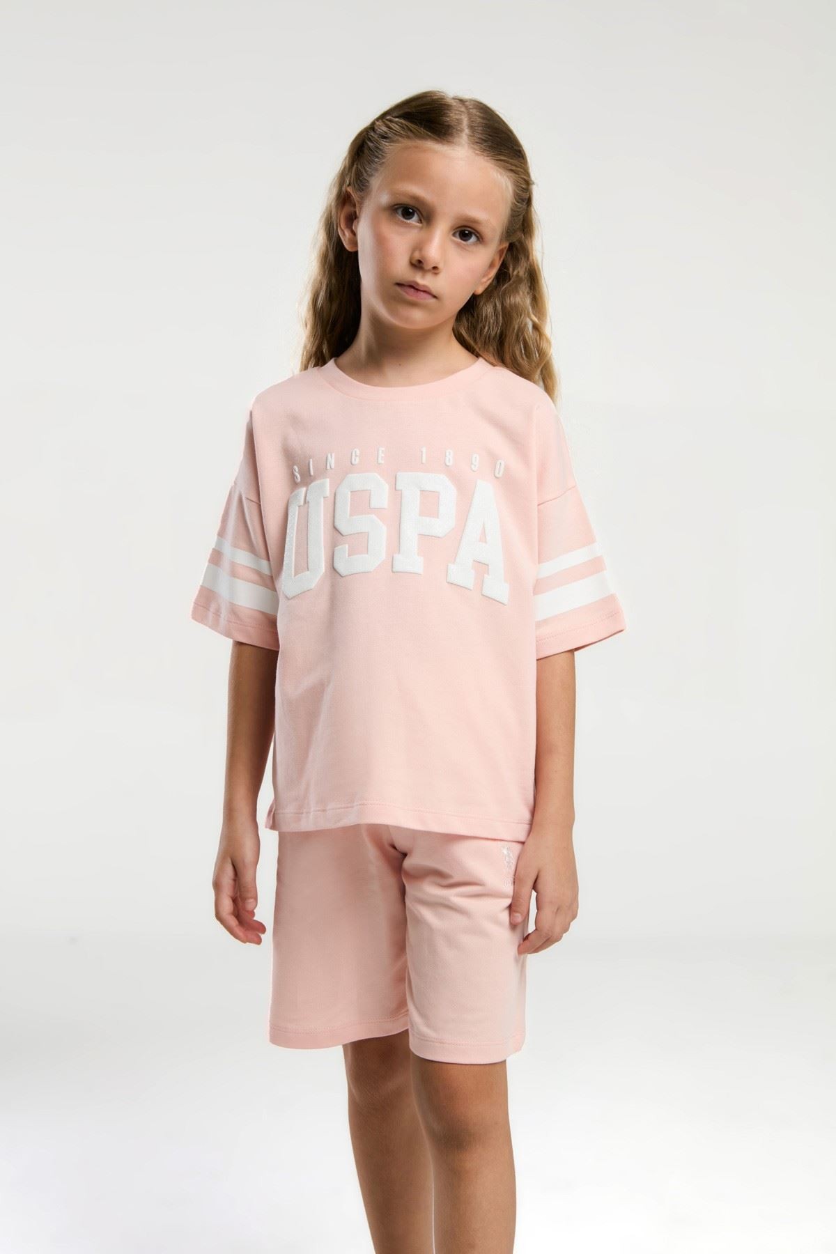 9-15 Yaş Lisanslı Us Polo ASSN Kız Çocuk Takım-Somon