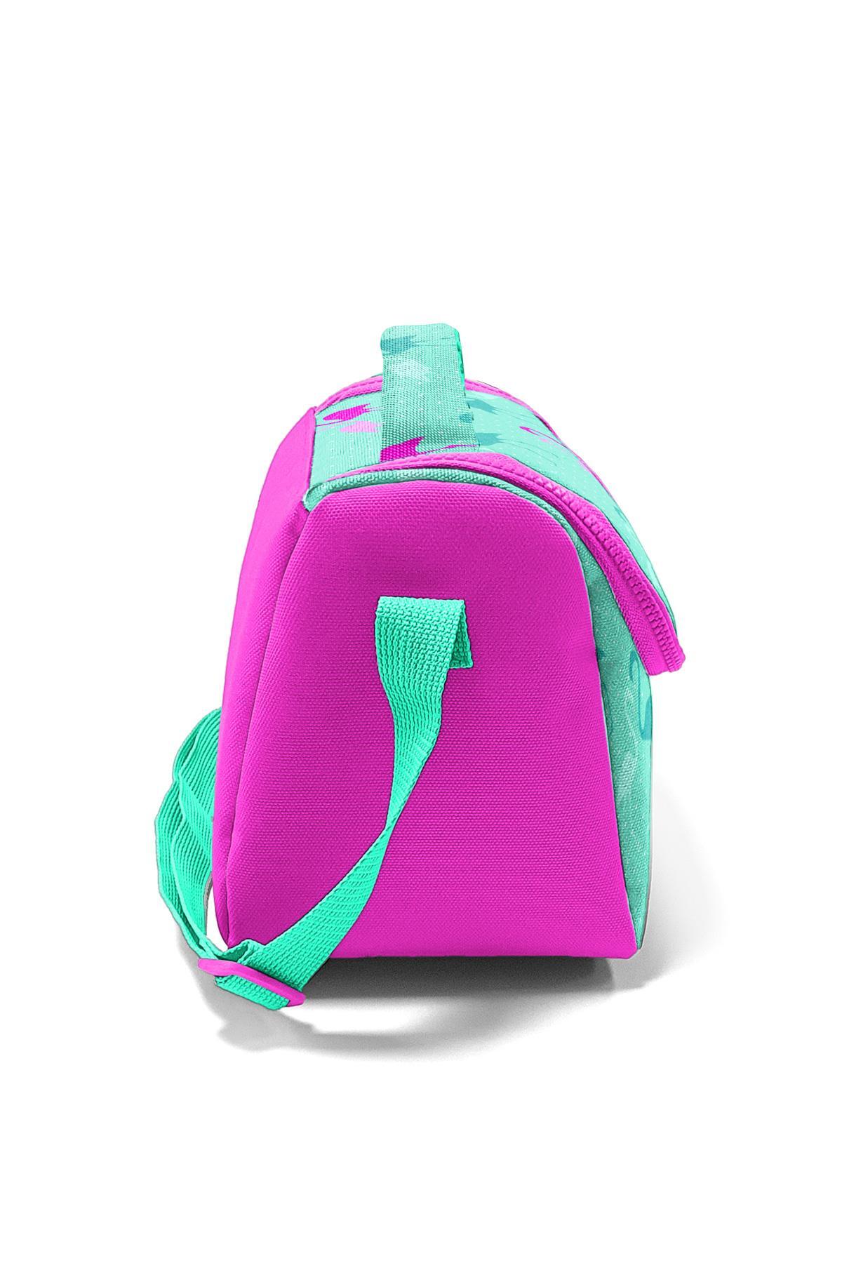 Coral High Kids Su Yeşili Neon Pembe Flamingo Desenli Thermo Beslenme Çantası 