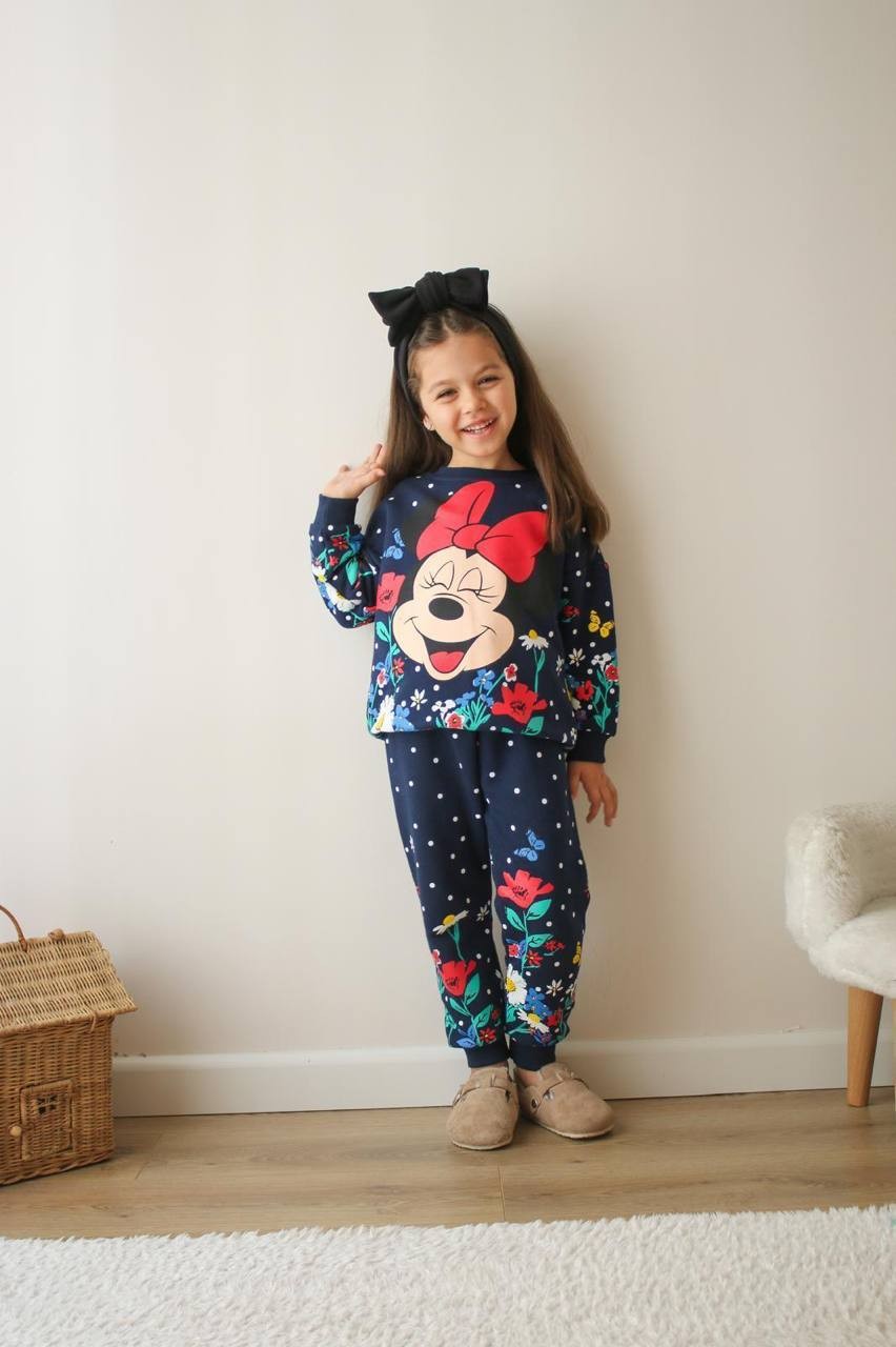 3-10 Yaş Kız Çocuk Minnie Mouse Desenli Eşofman Takım
