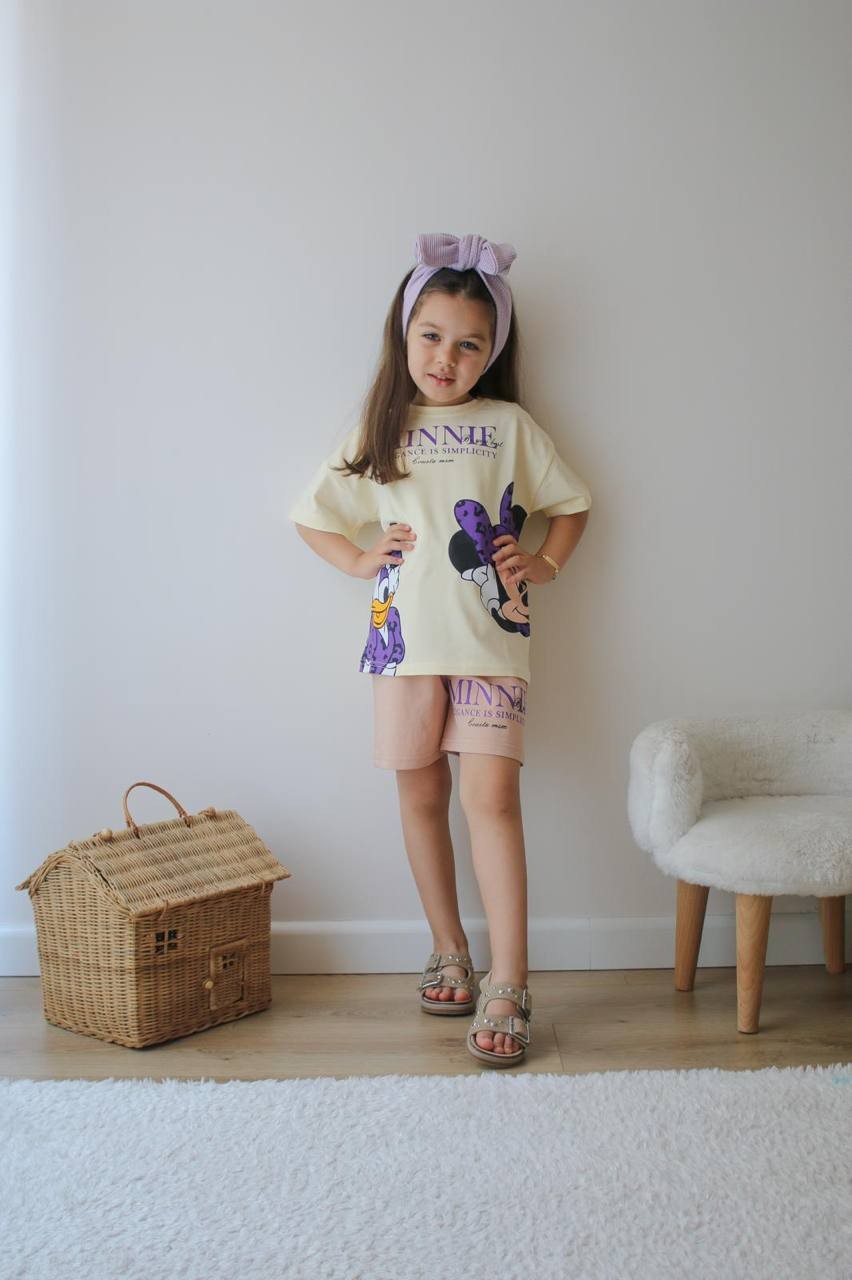 3-10 YAŞ KIZ ÇOCUK MINNIE ELEGANCE ŞORT TAKIM