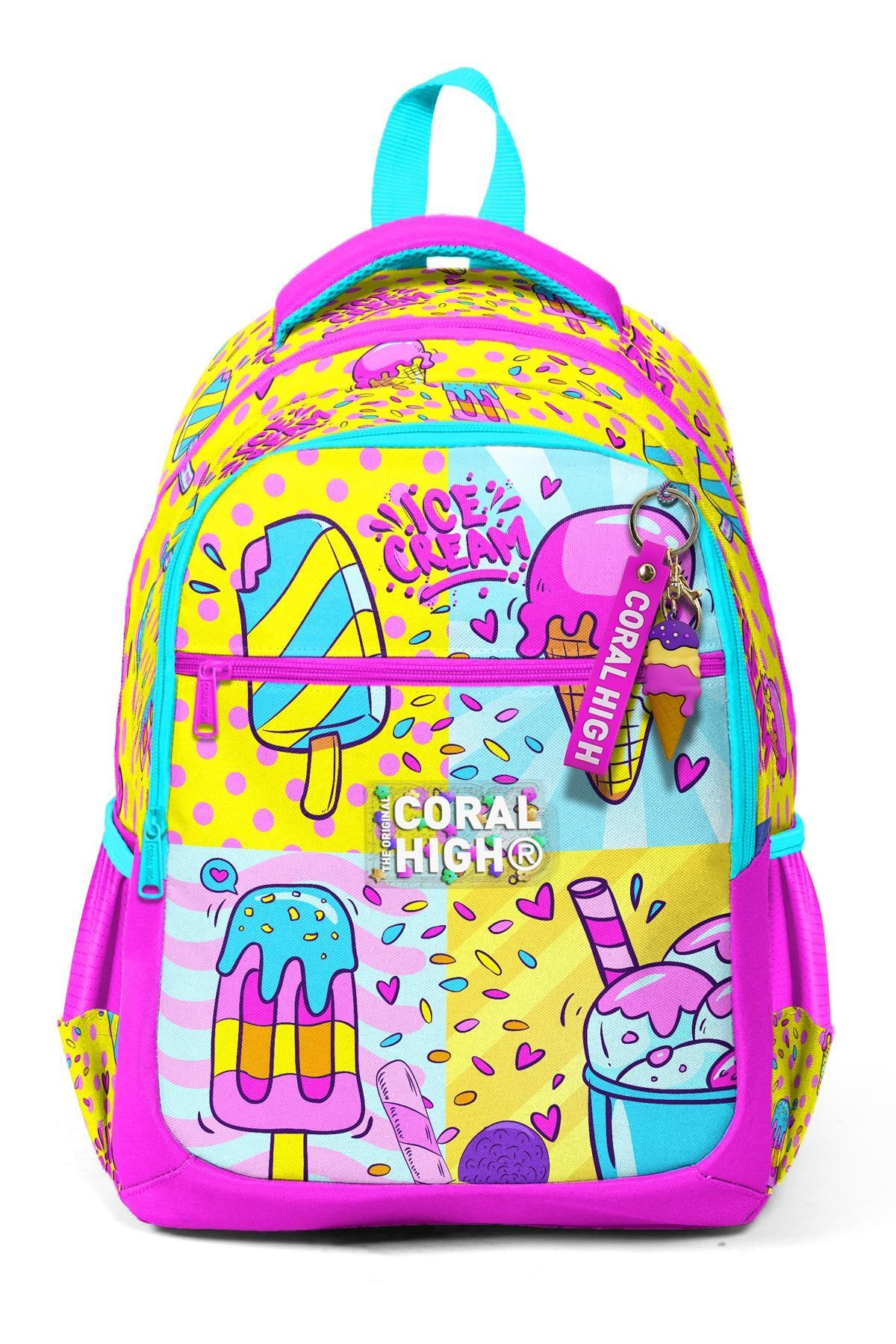 Coral High Kids Mixed Dondurma Desenli Üç Bölmeli Okul Sırt Çantası 