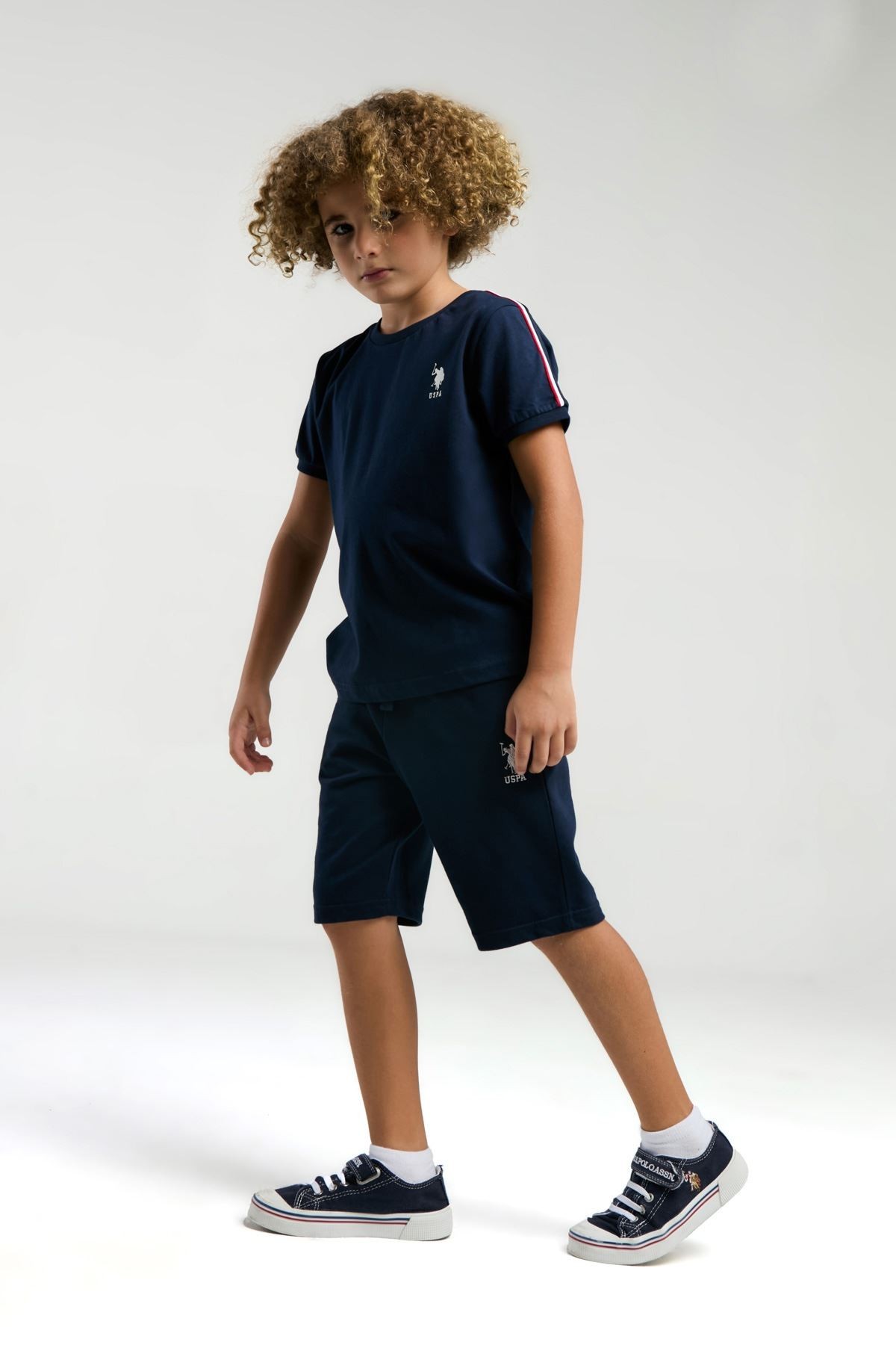 4-8 Yaş Lisanslı Us Polo ASSN Erkek Çocuk Takım-Lacivert