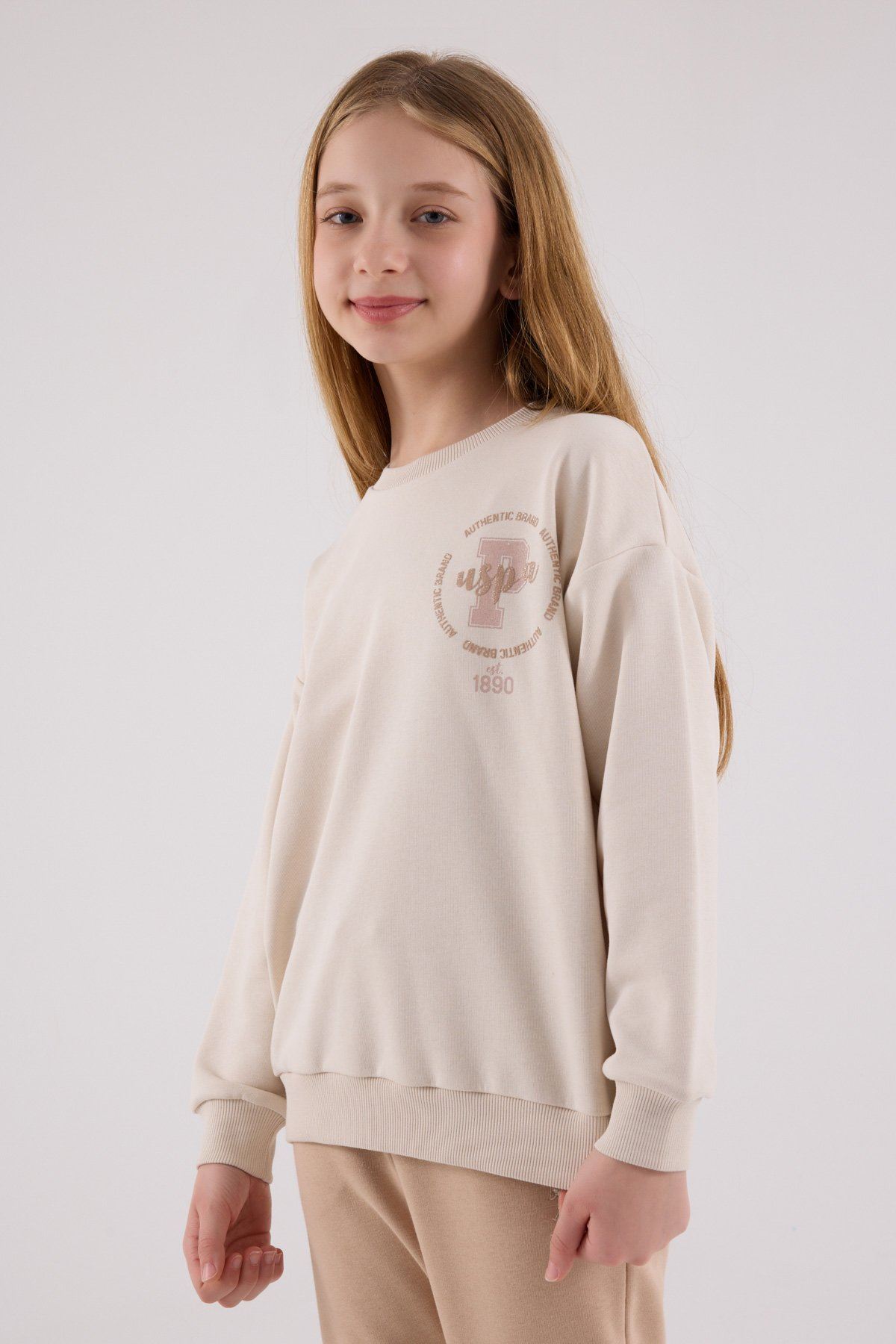 4-15 Yaş Lisanslı Us Polo Assn Kız Çocuk Takım-Latte