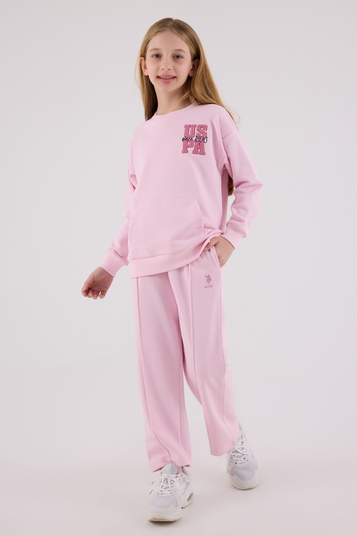 9-15 Yaş Lisanslı Us Polo Assn Kız Çocuk Takım-Şeker Pembe