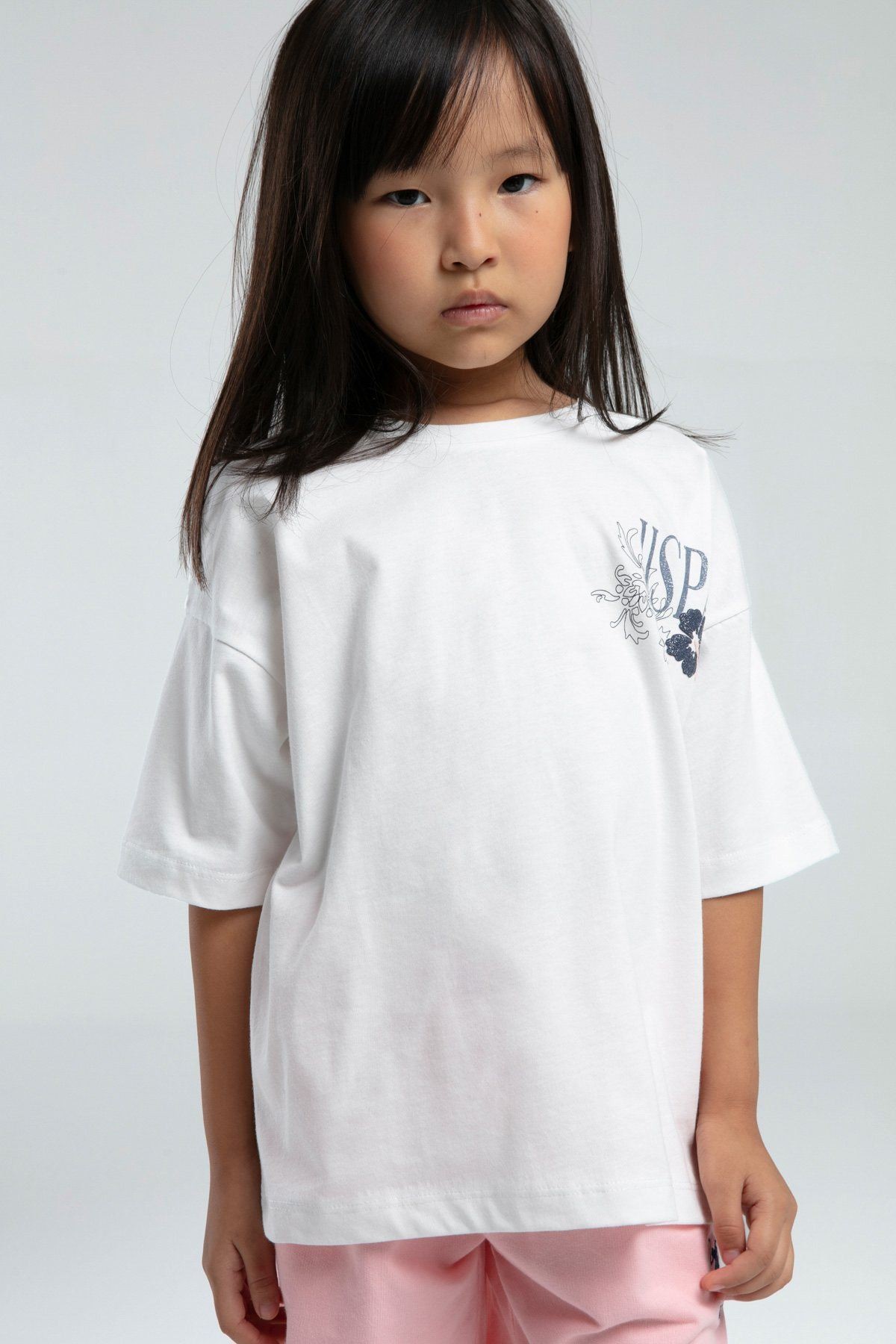 9-15 Yaş Lisanslı Us Polo ASSN Kız Çocuk Takım-Beyaz