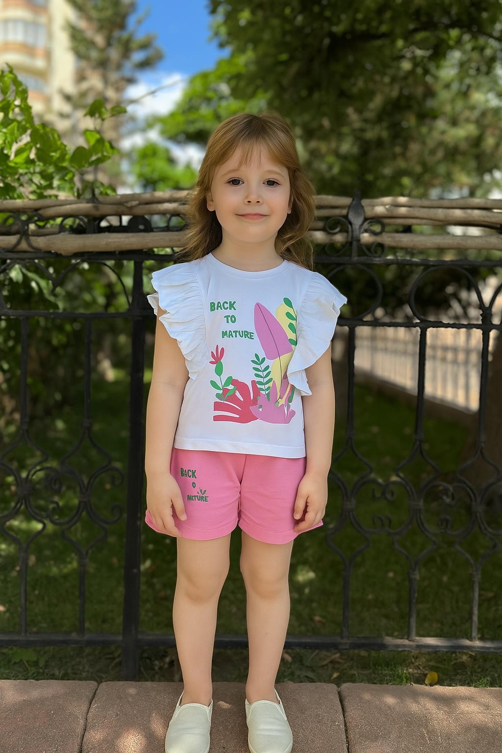 6-36 AY KIZ BEBEK BACK TO NATURE ŞORT TAKIM