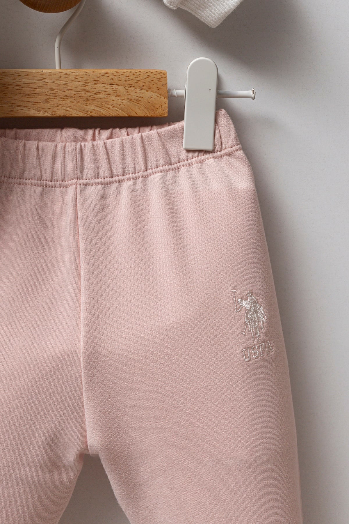 6-36 Ay Kız Bebek US Polo Assn Lisanslı Beyaz-Pembe 2’li Takım