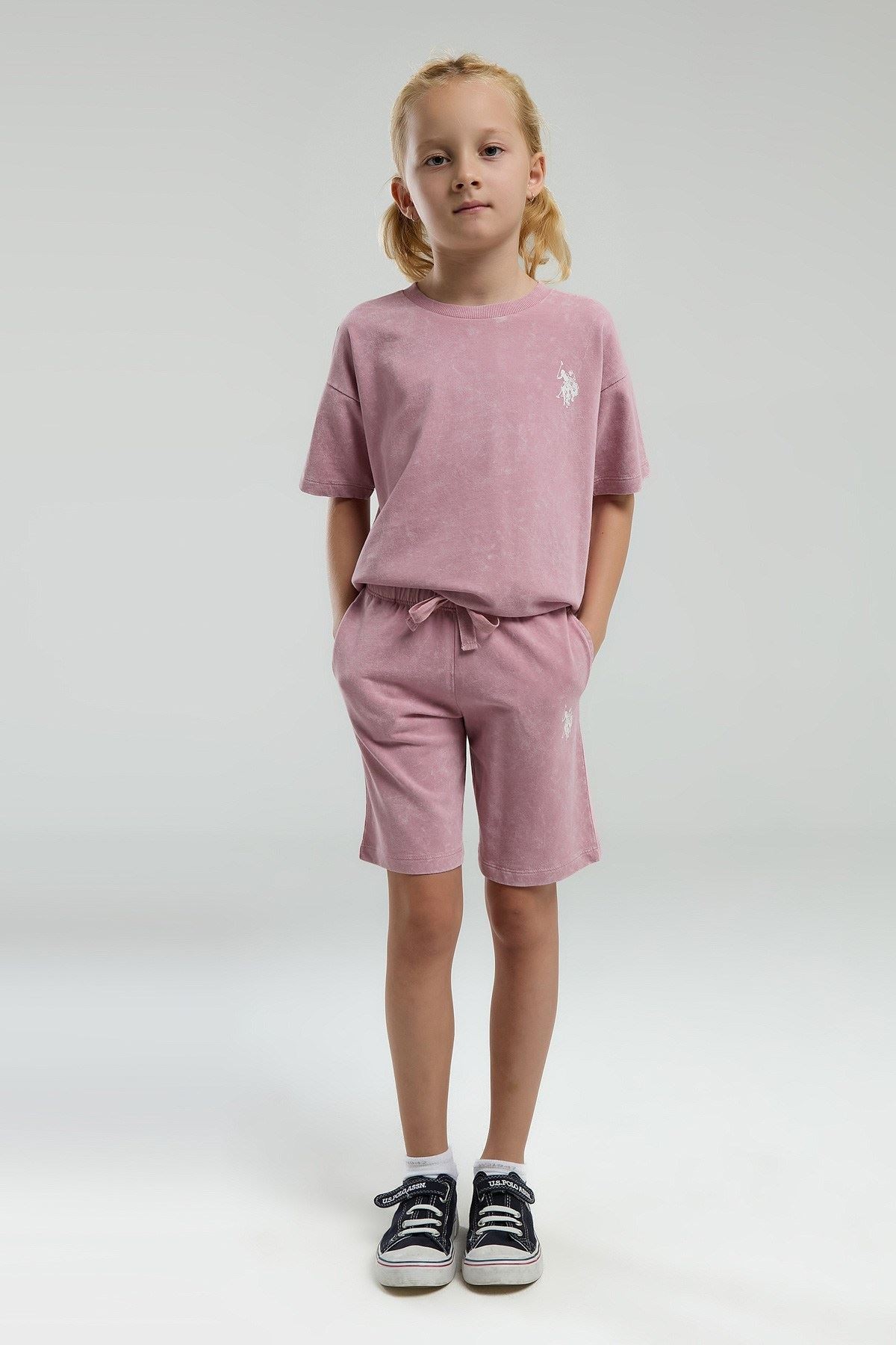 4-8 Yaş Lisanslı Us Polo Assn Kız Çocuk Takım-Gül Kurusu