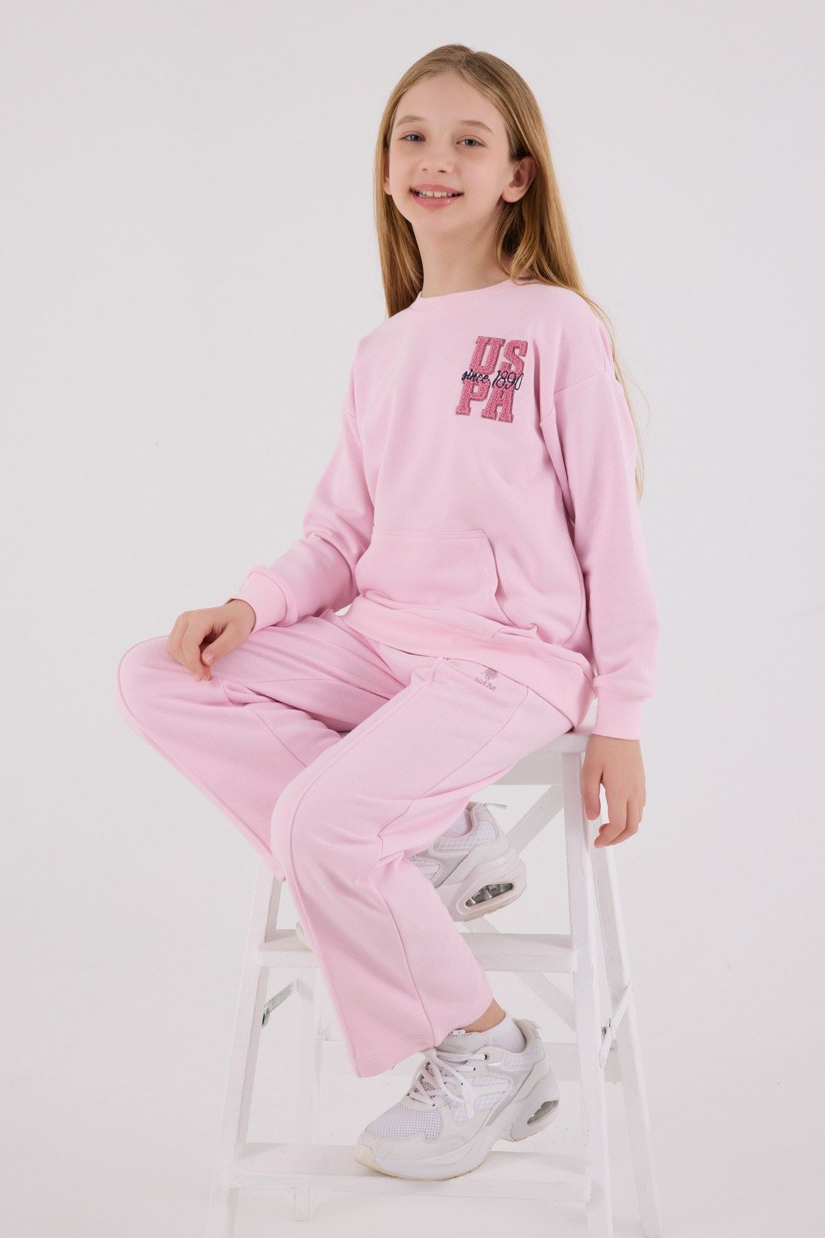 9-15 Yaş Lisanslı Us Polo Assn Kız Çocuk Takım-Şeker Pembe