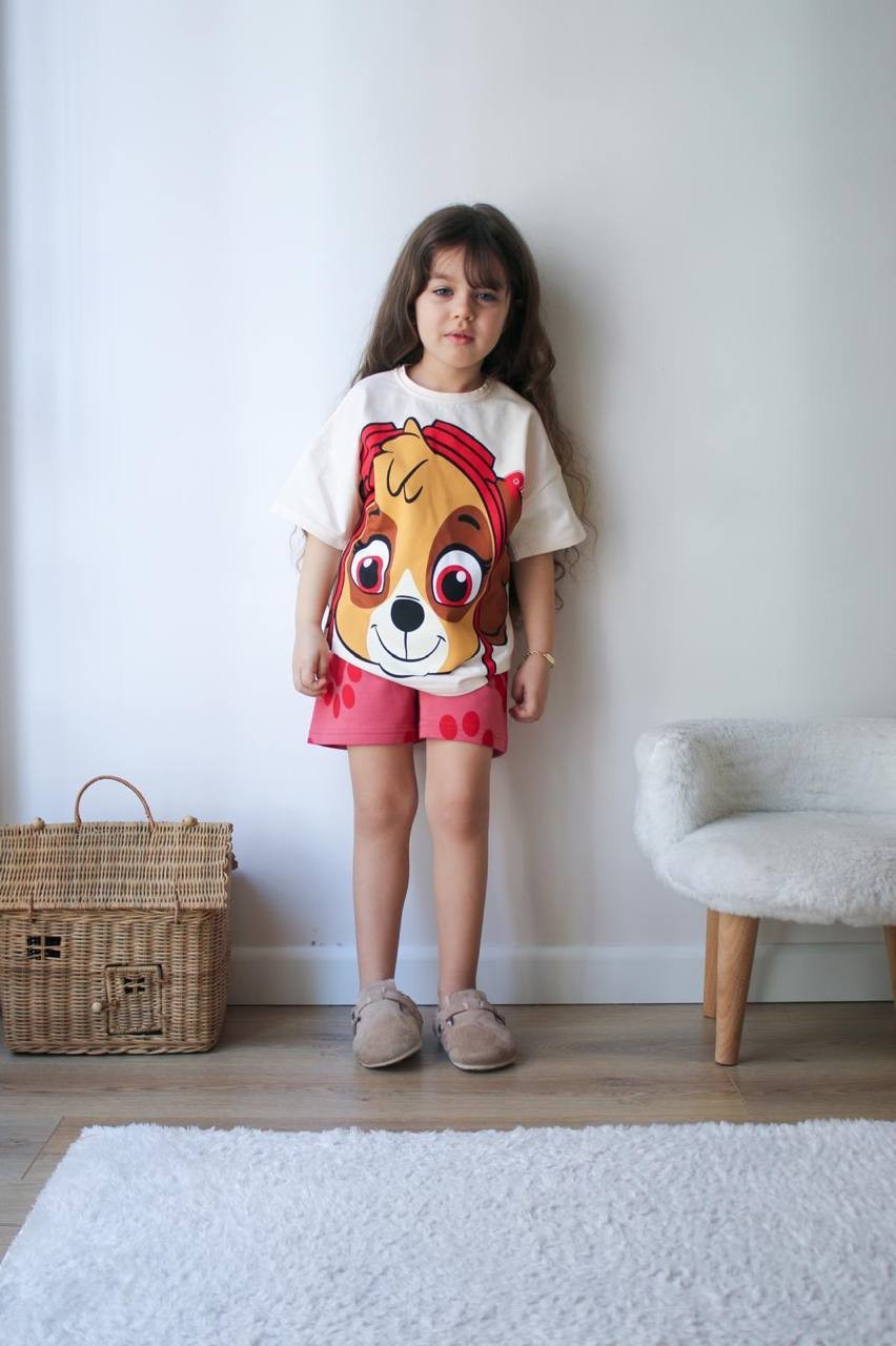 3-10 YAŞ KIZ ÇOCUK PAW PATROL ŞORT TAKIM