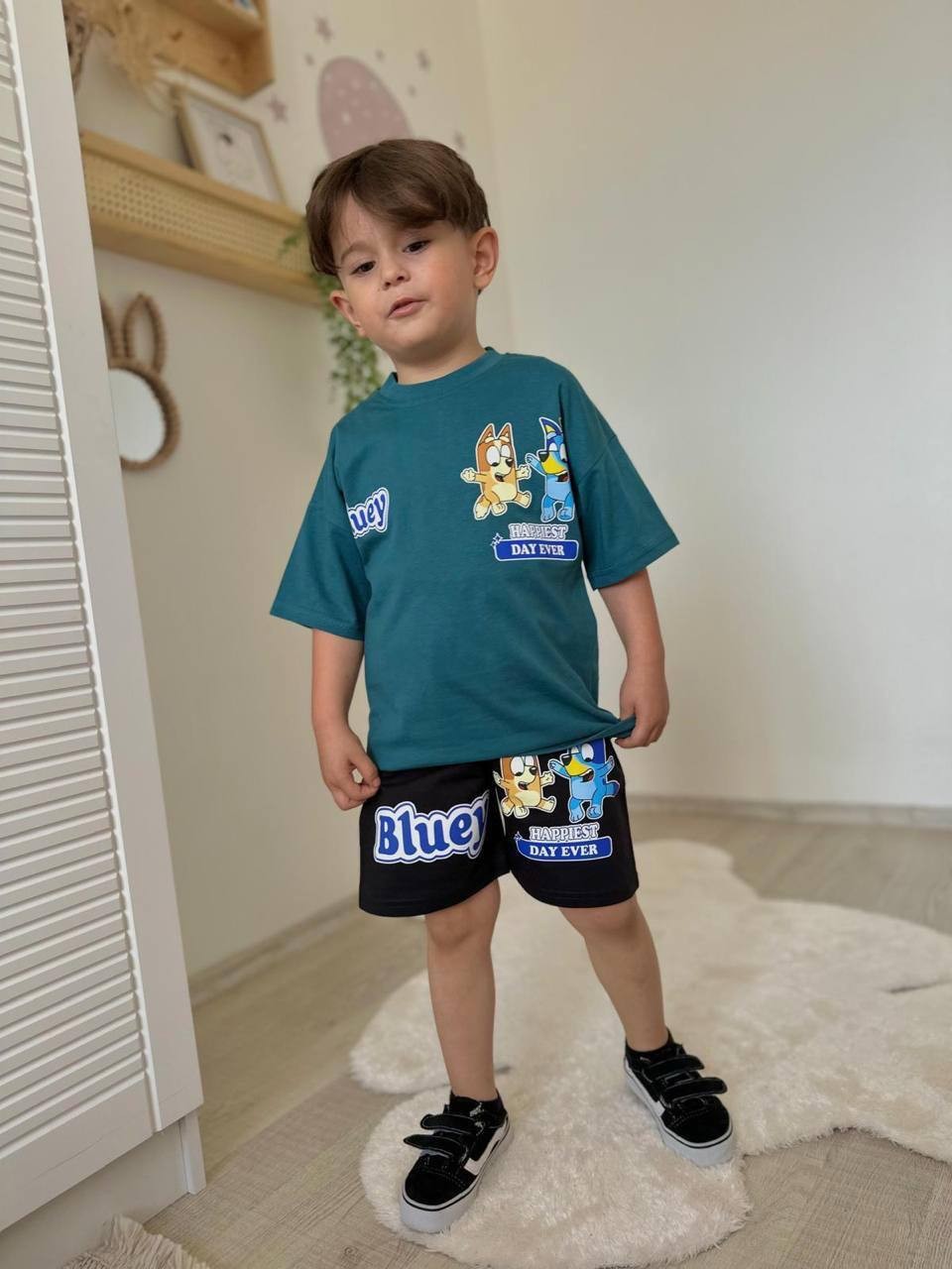3-10 YAŞ ERKEK ÇOCUK BLUEY DAY EVER ŞORT TAKIM