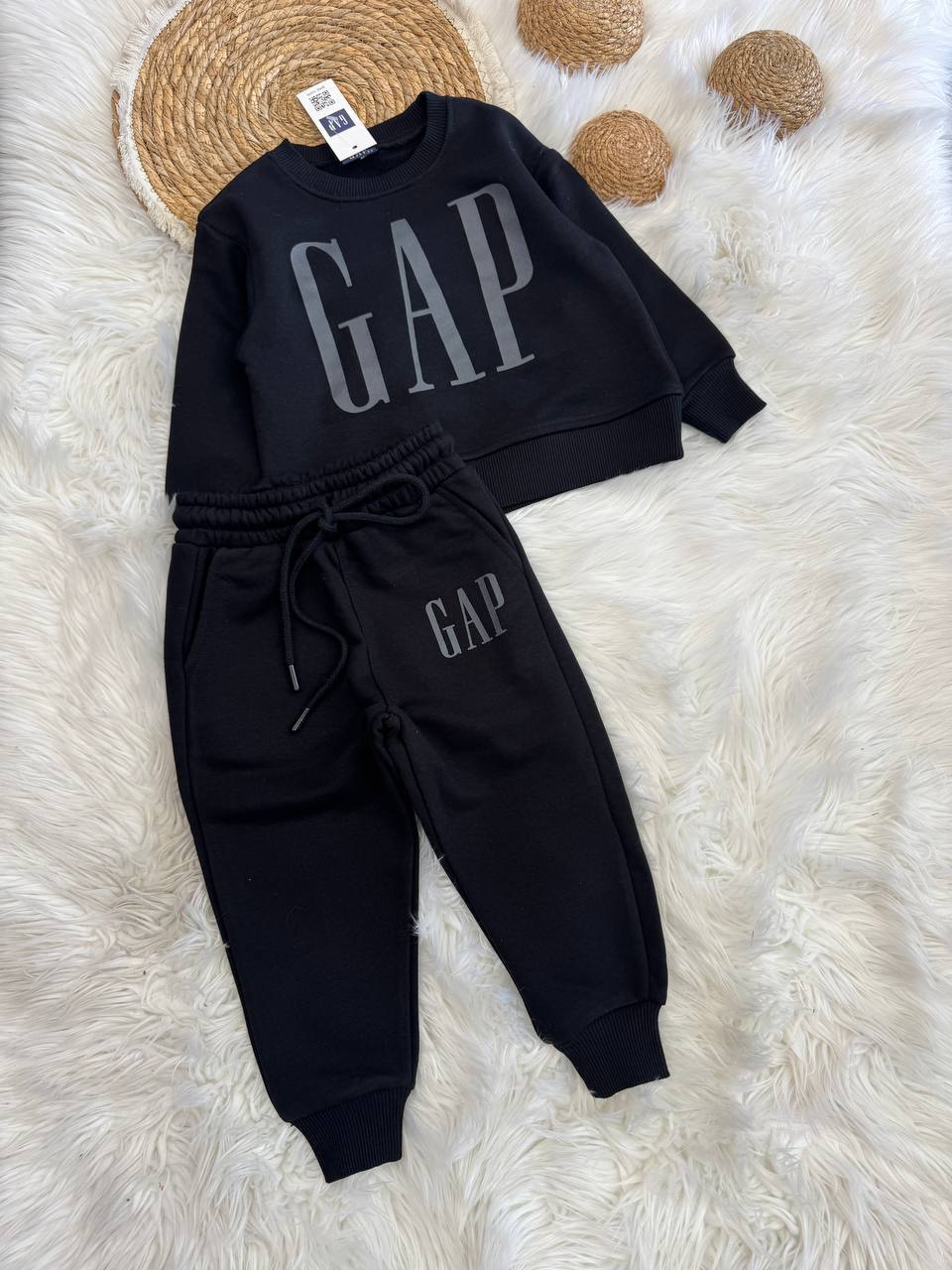 2-8 Yaş Unisex Çocuk Siyah GAP Eşofman Takımı