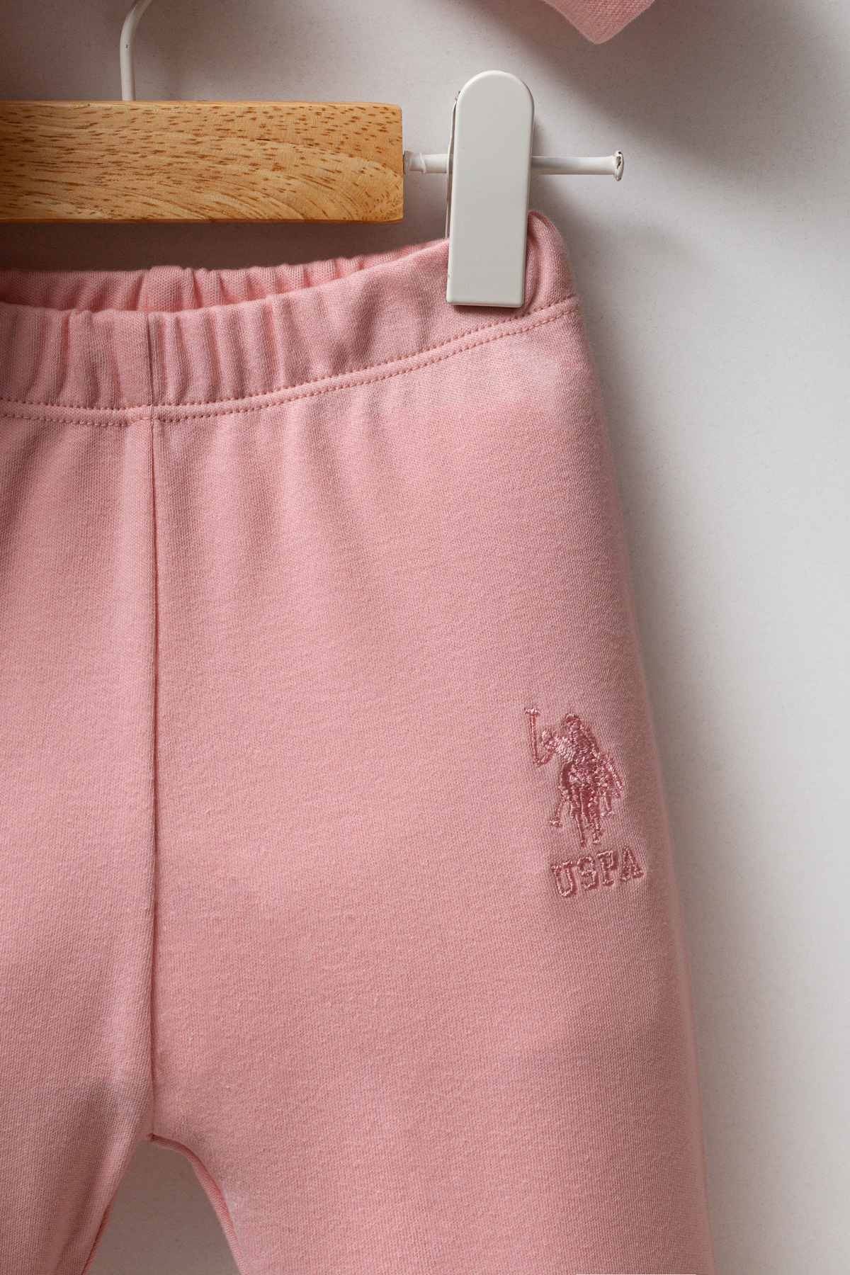 6-36 Ay Lisanslı Us Polo Assn Kız Bebek 3'Lü Takım-Pembe