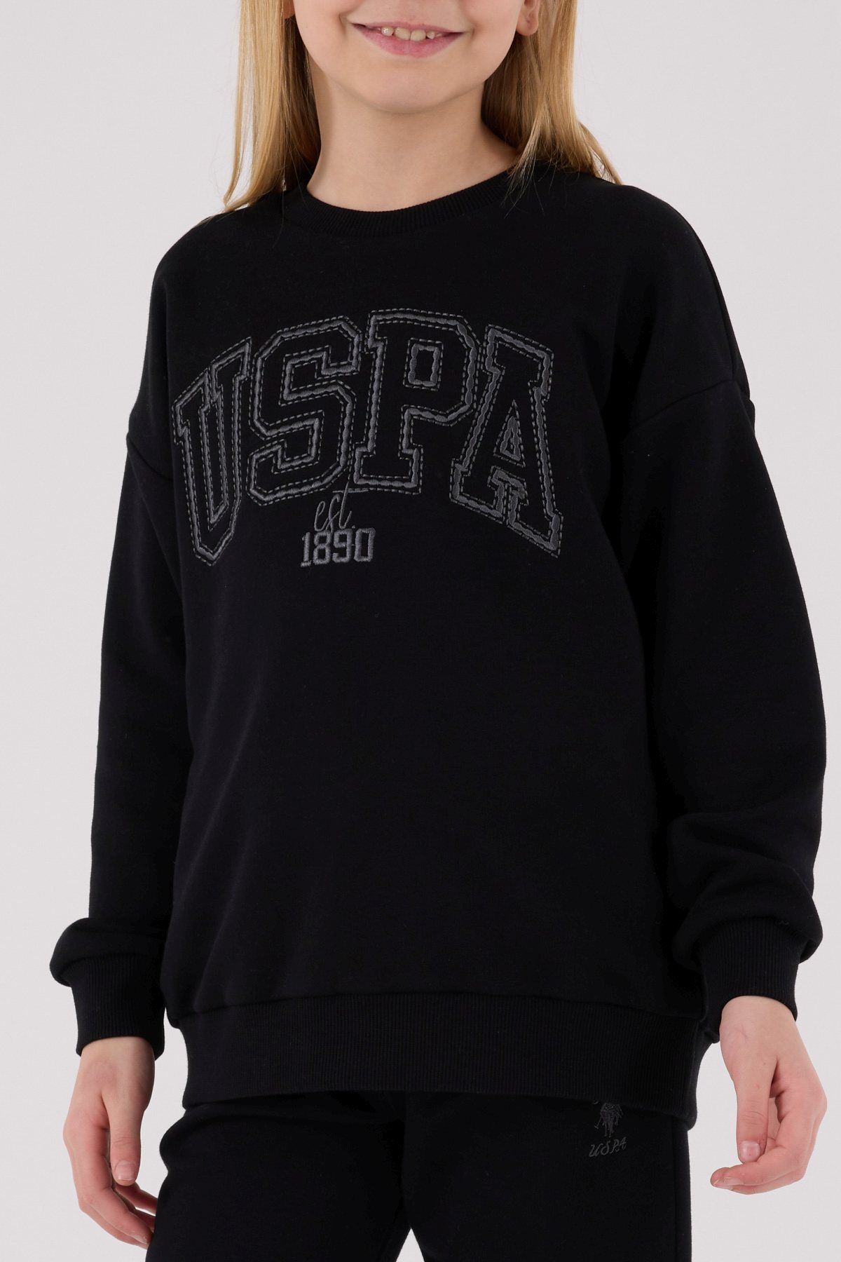 4-15 Yaş Lisanslı Us Polo Assn Kız Çocuk Takım-Siyah