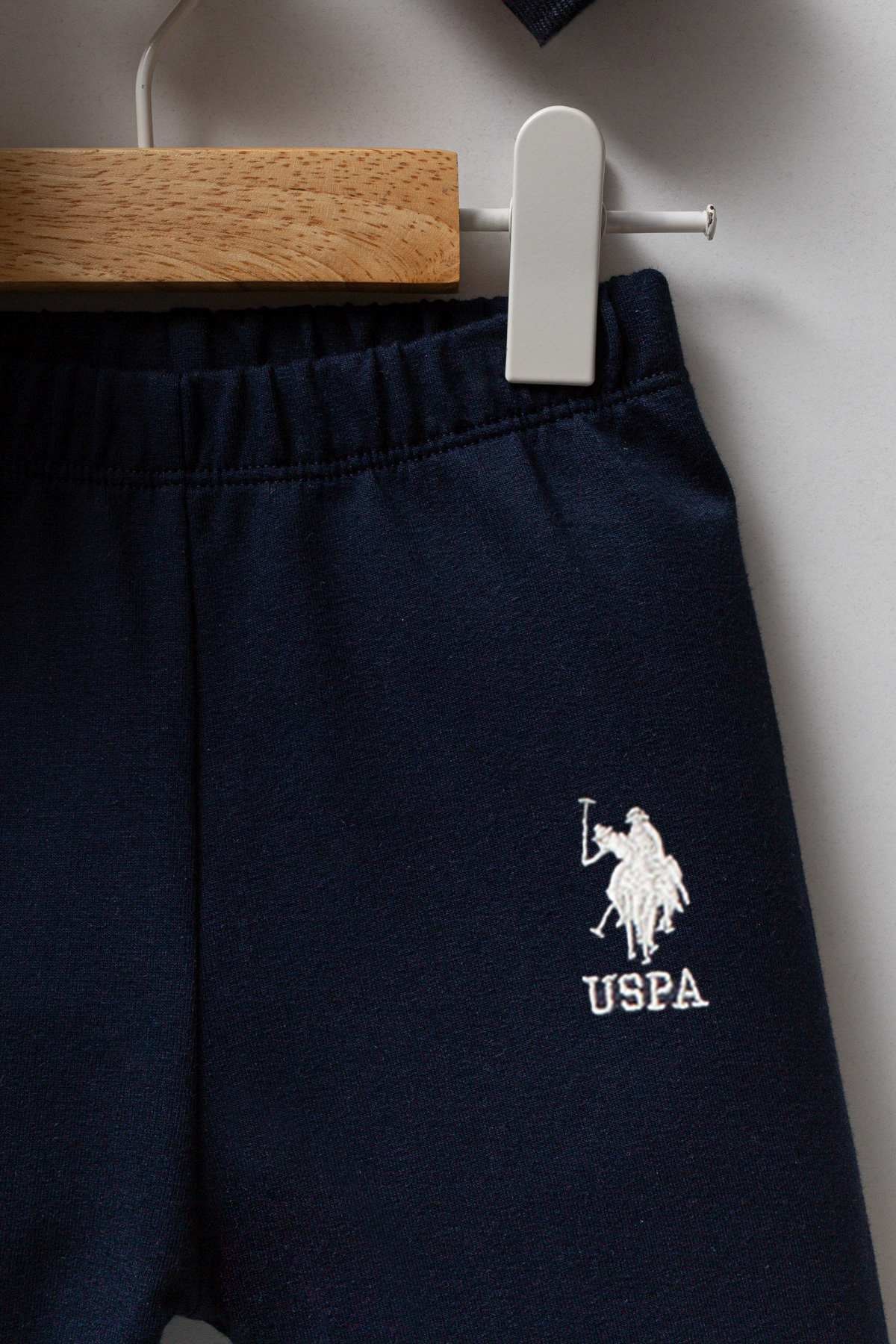 6-36 Ay Lisanslı Us Polo Assn Erkek Bebek Takım-Ekru